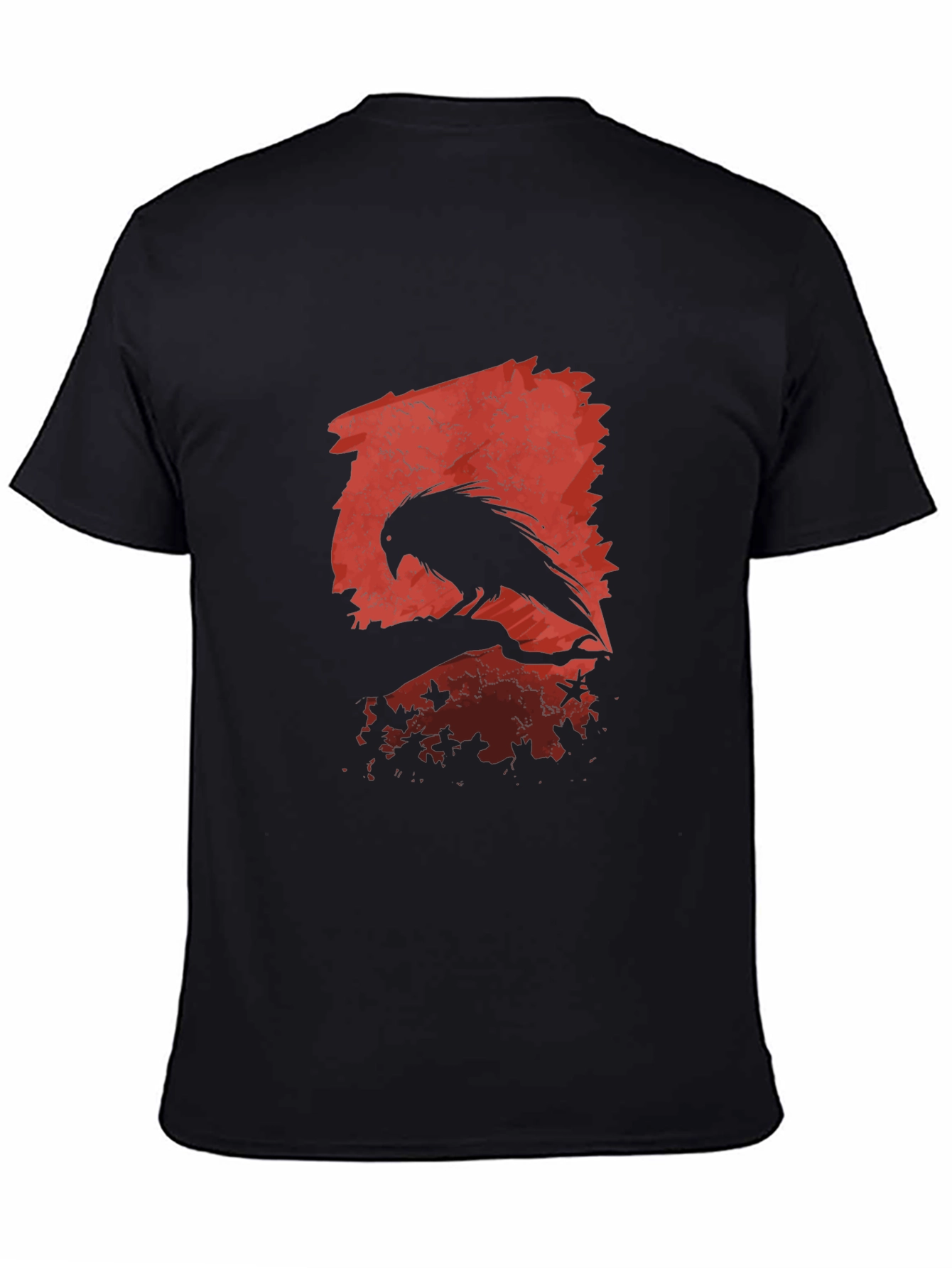 Raven Silhouette Graphic Black T-Shirt