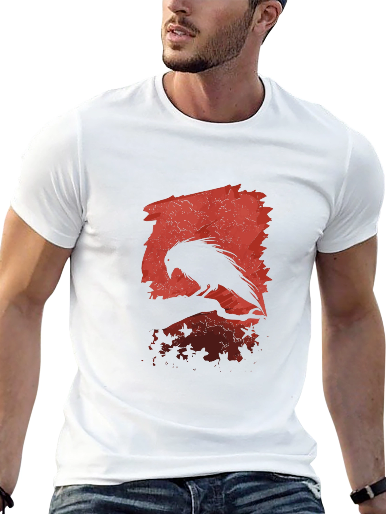 Raven Silhouette Graphic Black T-Shirt