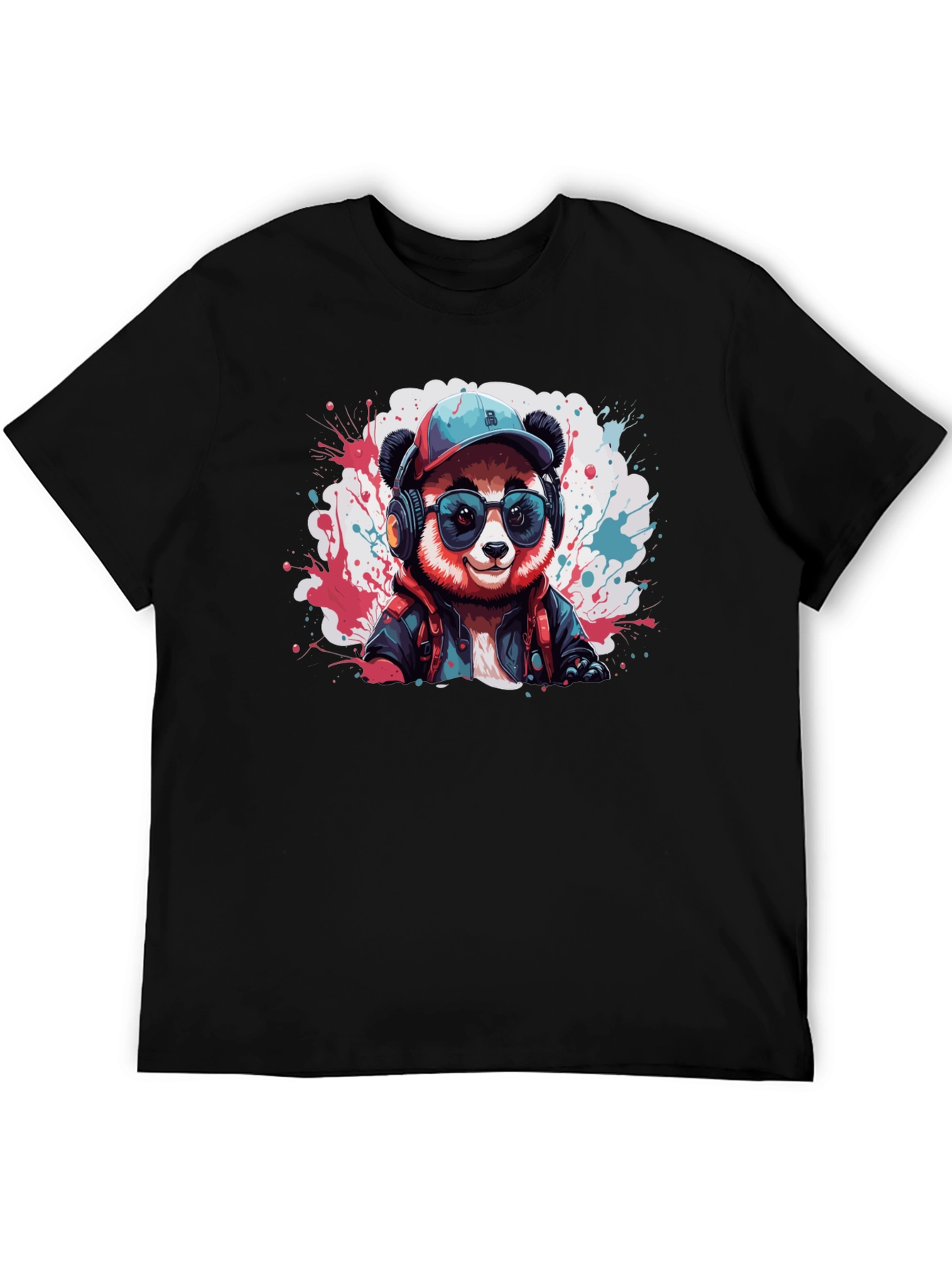 Cool Panda DJ Graphic Tee - Black