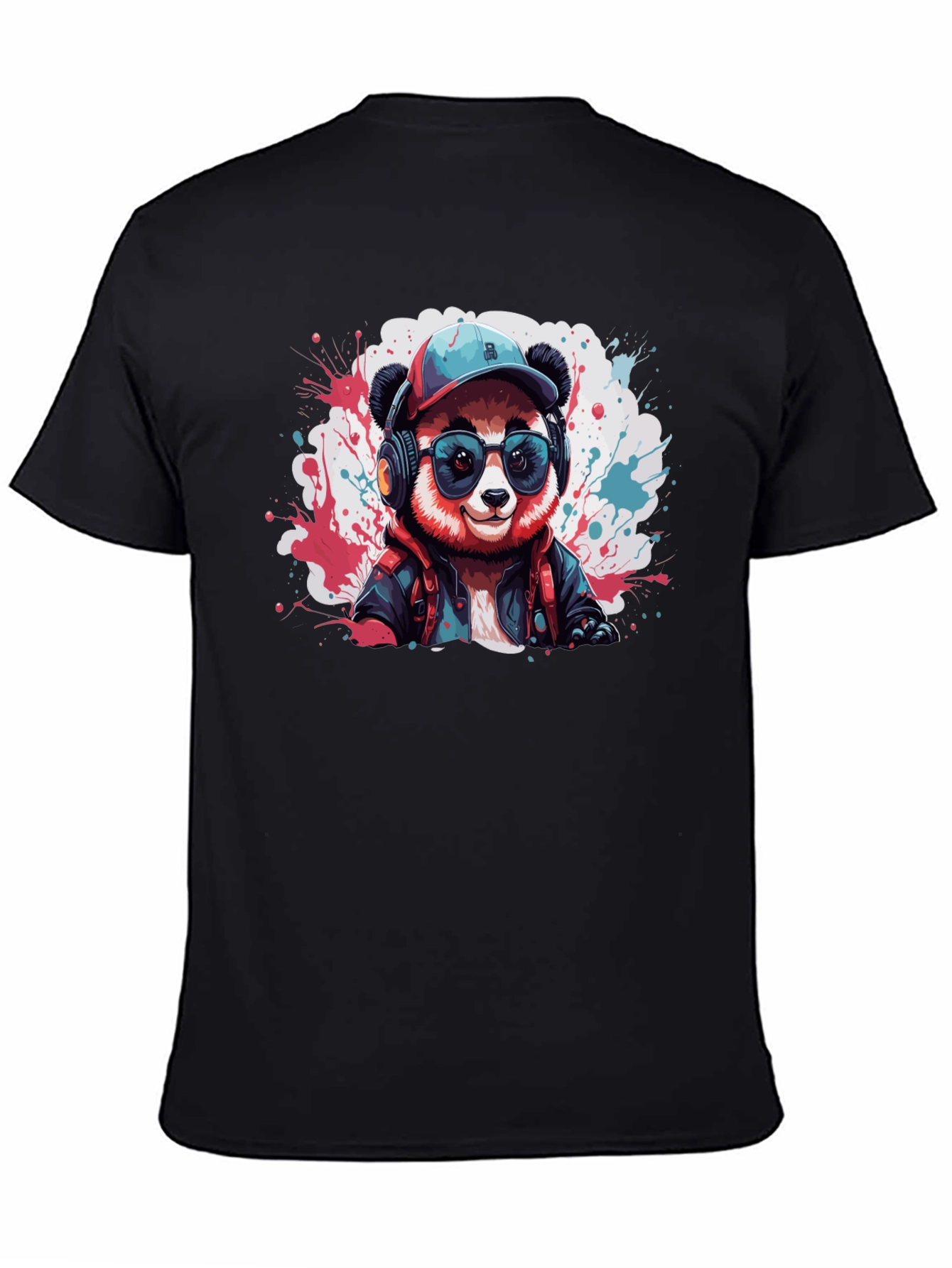 Cool Panda DJ Graphic Tee - Black