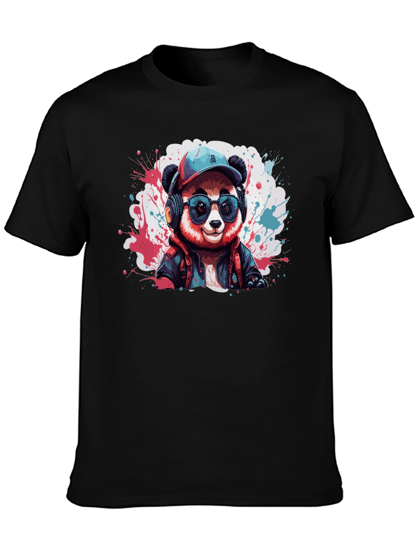 Cool Panda DJ Graphic Tee - Black