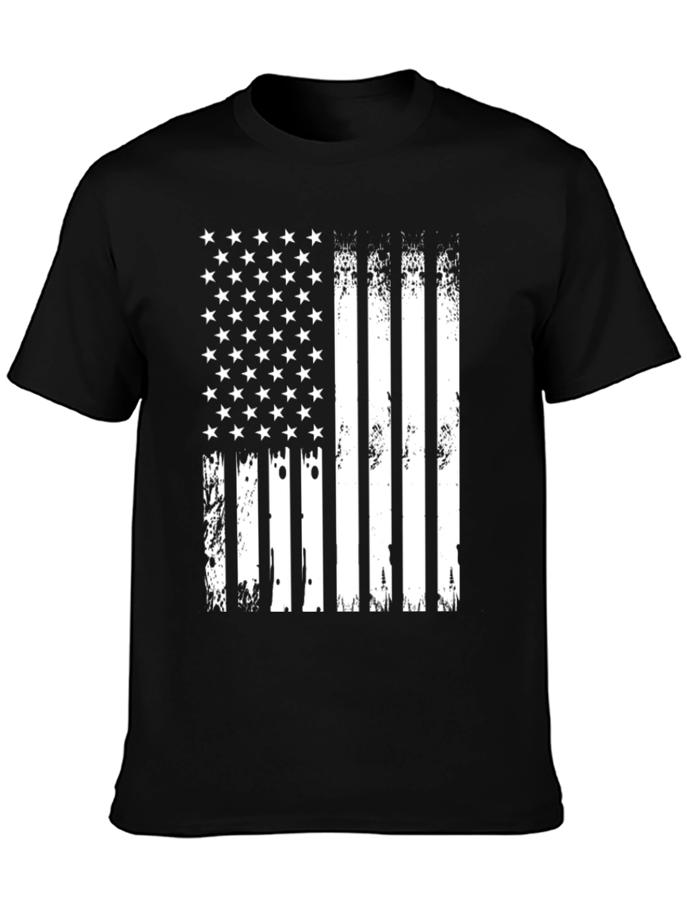 American Flag Distressed Graphic Tee - Patriotic Style
