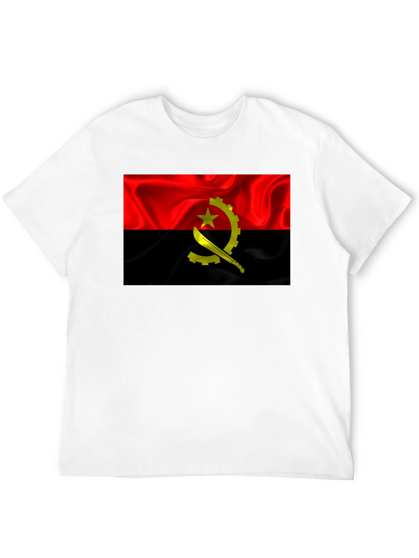 Angola Flag T-Shirt - Red & Black Graphic Tee