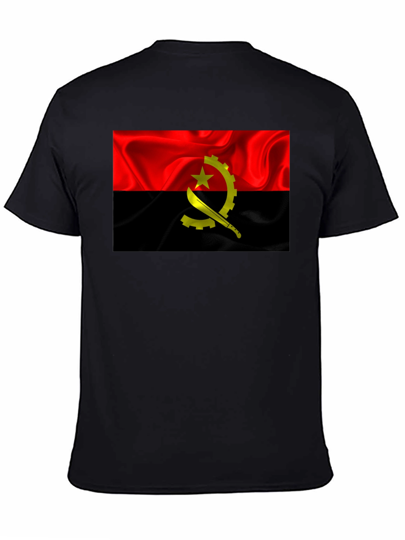 Angola Flag T-Shirt - Red & Black Graphic Tee