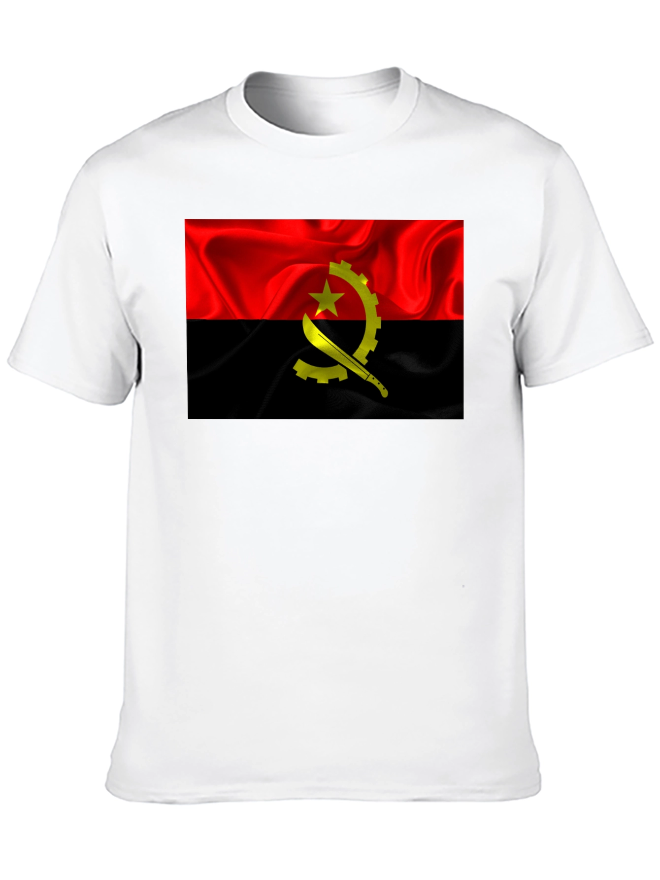 Angola Flag T-Shirt - Red & Black Graphic Tee