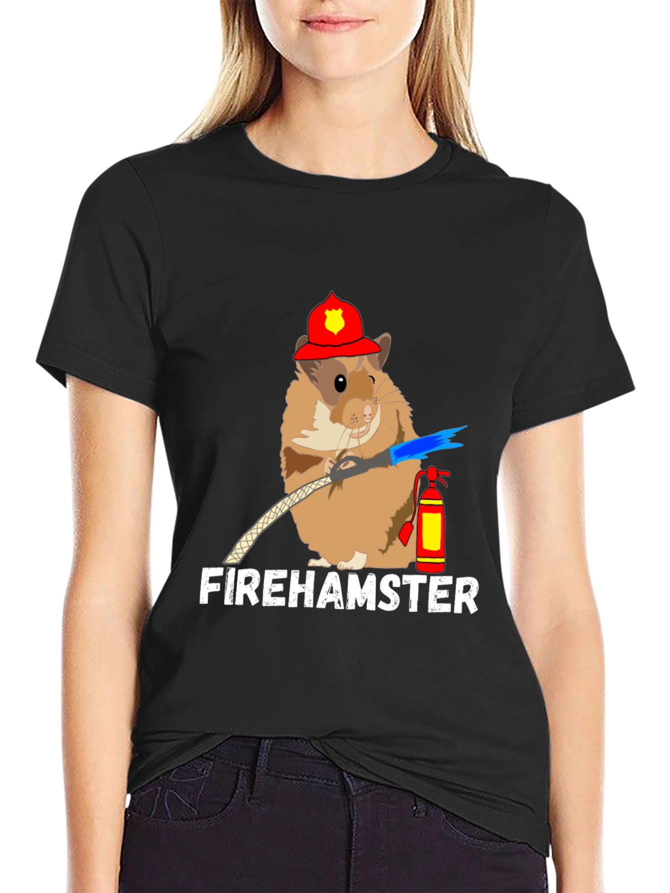 Fire Hamster T-Shirt - Cute Firefighter Design