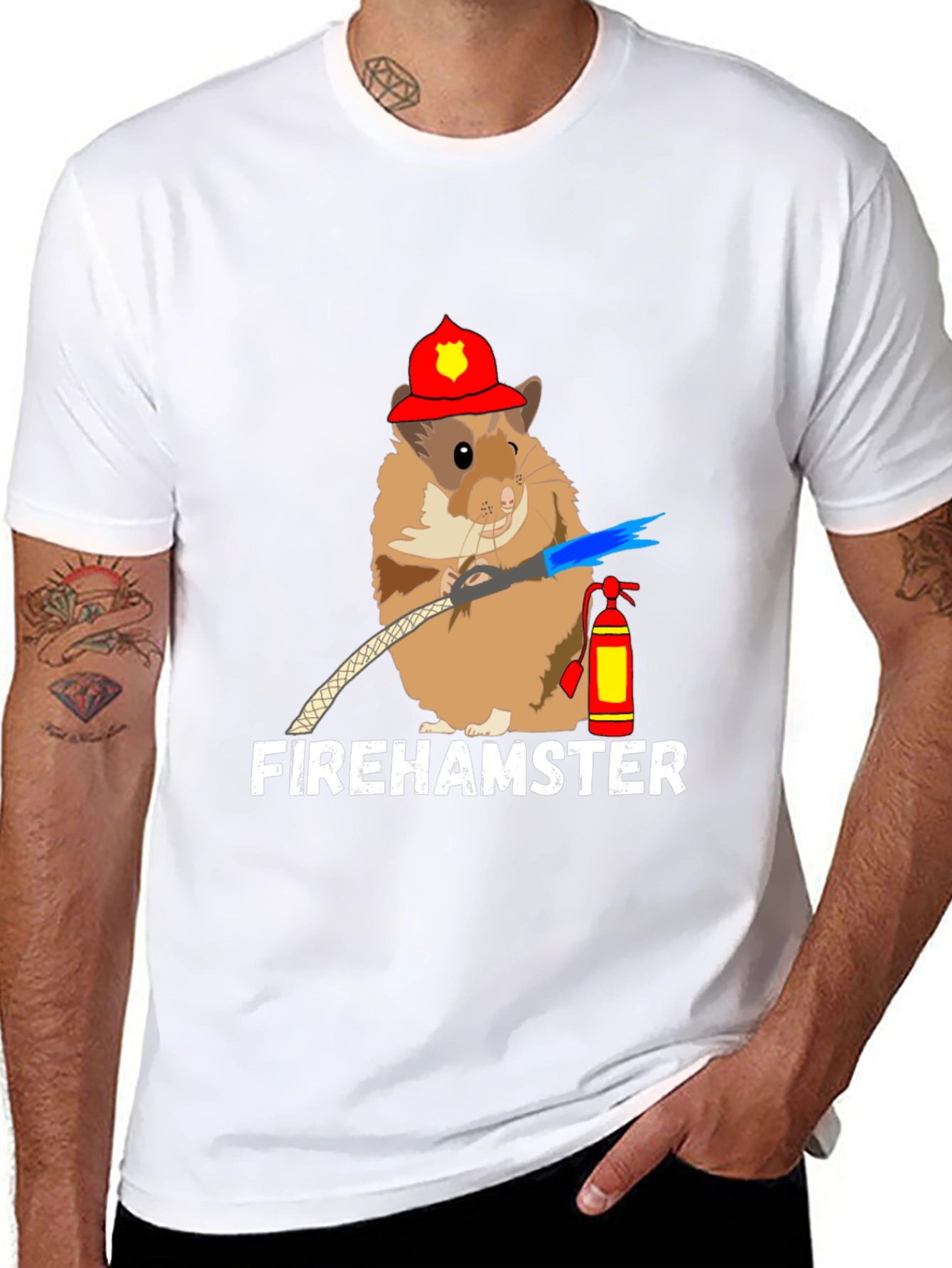Fire Hamster T-Shirt - Cute Firefighter Design