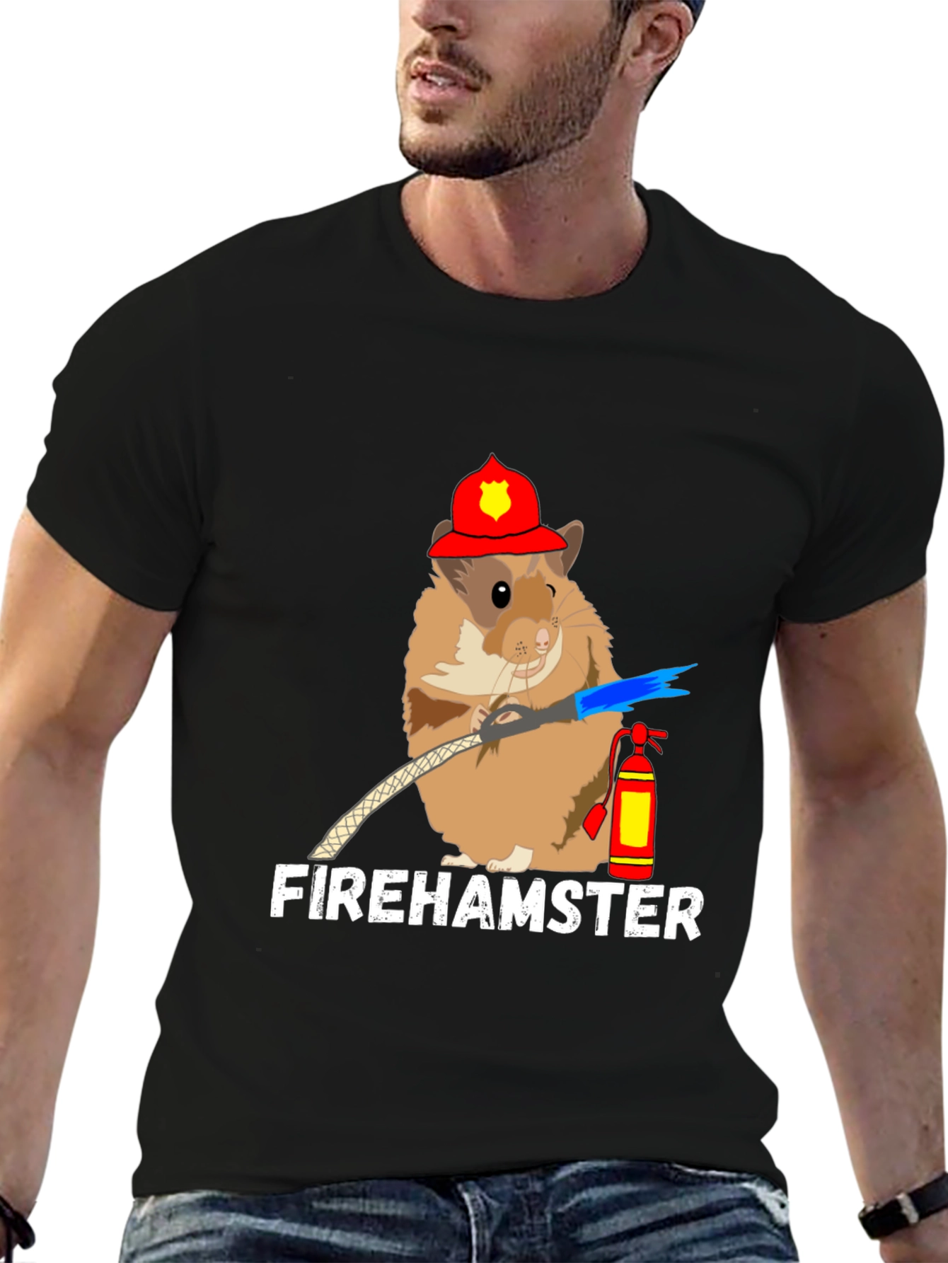Fire Hamster T-Shirt - Cute Firefighter Design