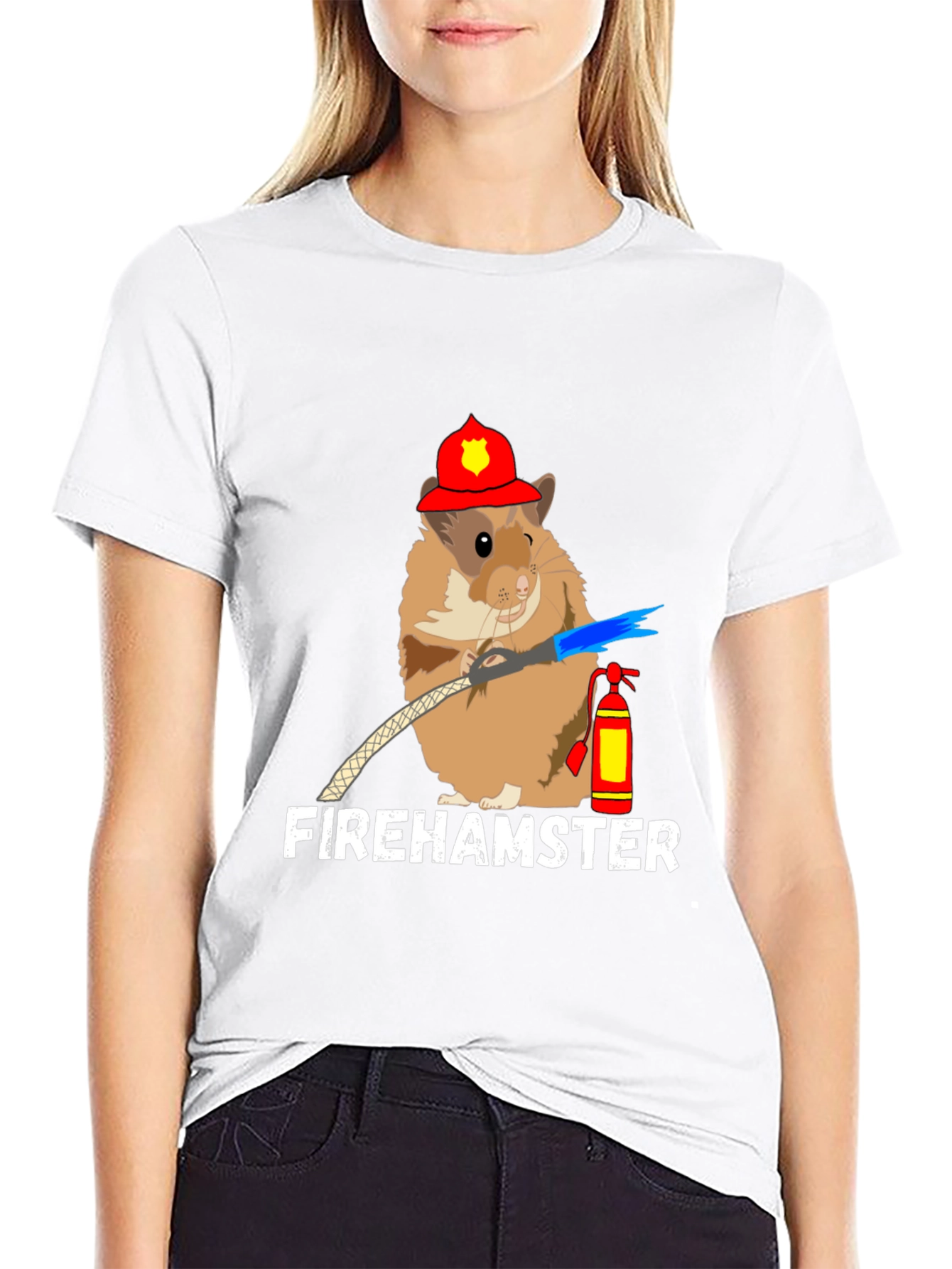 Fire Hamster T-Shirt - Cute Firefighter Design