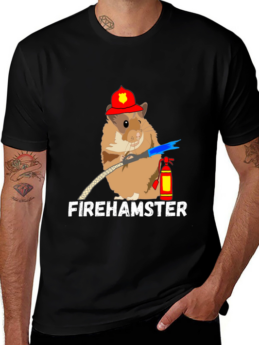 Fire Hamster T-Shirt - Cute Firefighter Design