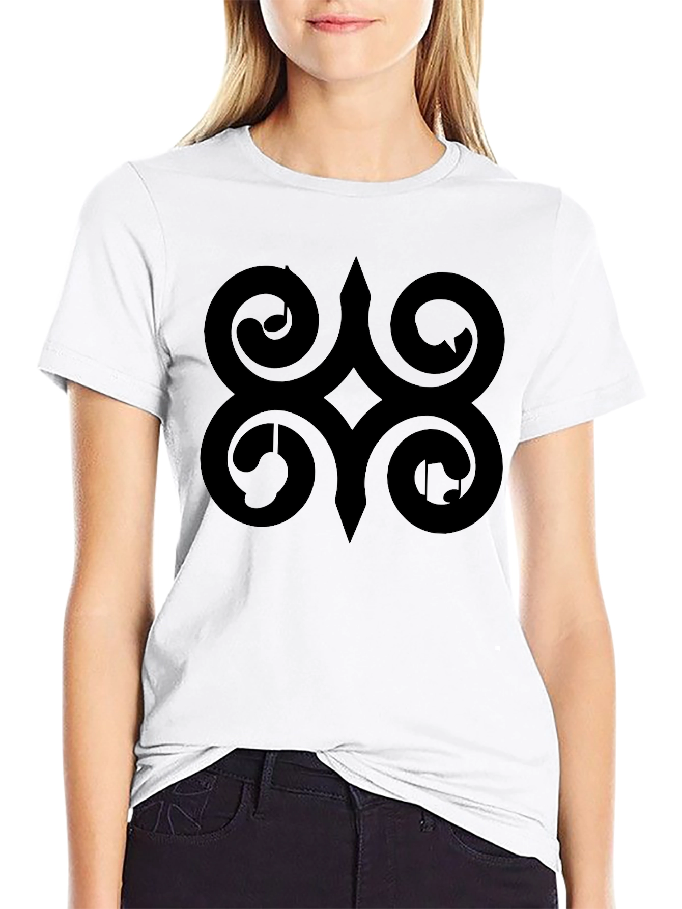 Adinkra Symbol Black T-Shirt African Ghanaian Wisdom Tee