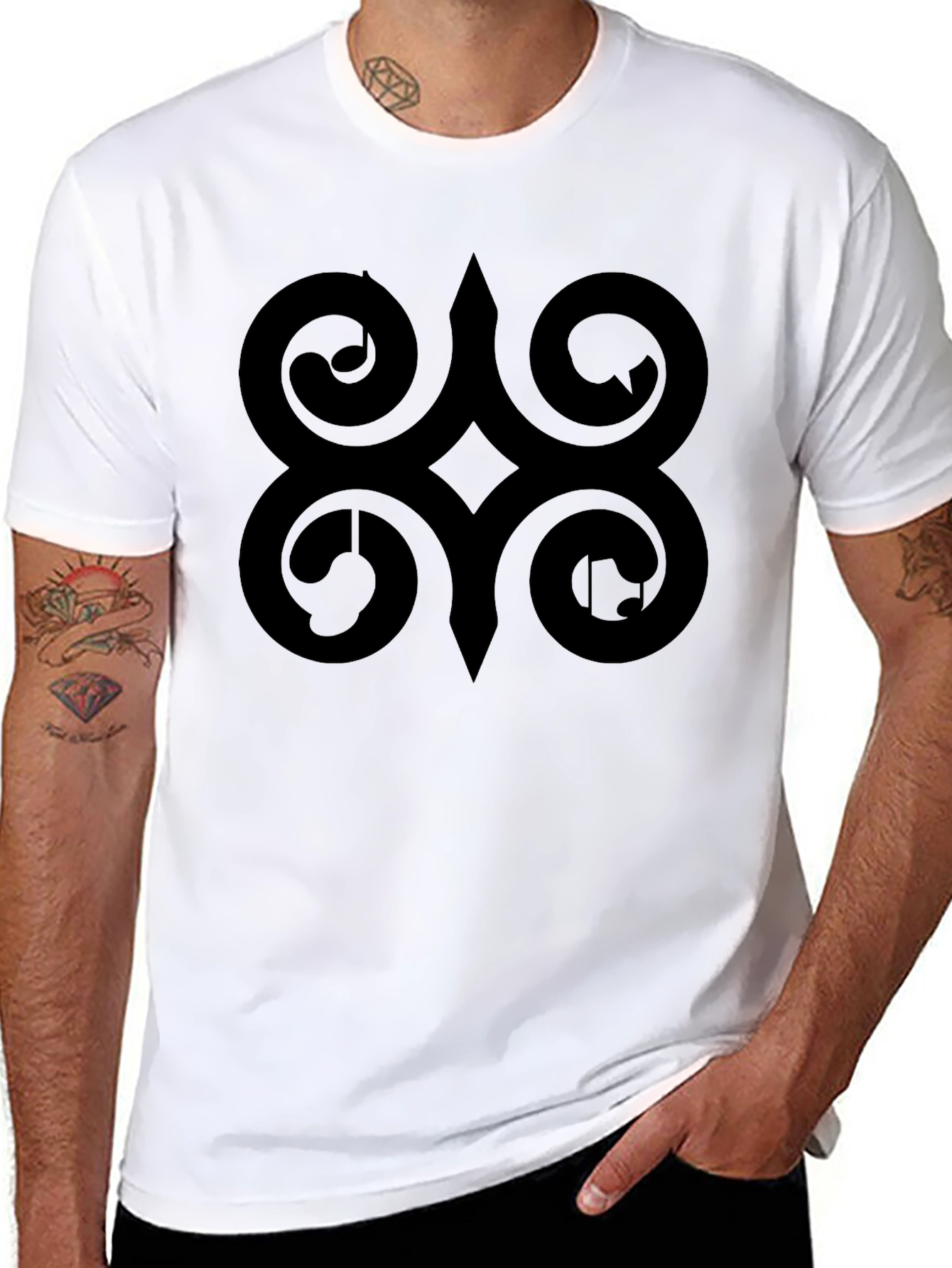 Adinkra Symbol Black T-Shirt African Ghanaian Wisdom Tee