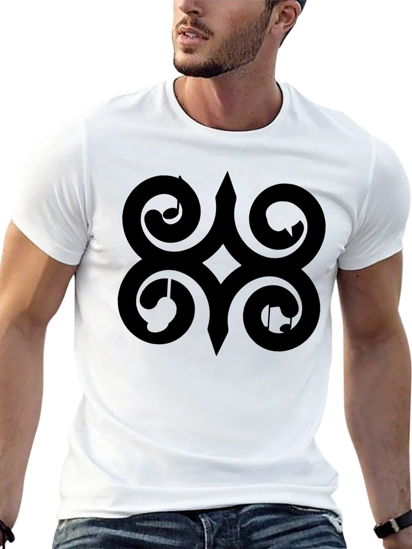 Adinkra Symbol Black T-Shirt African Ghanaian Wisdom Tee