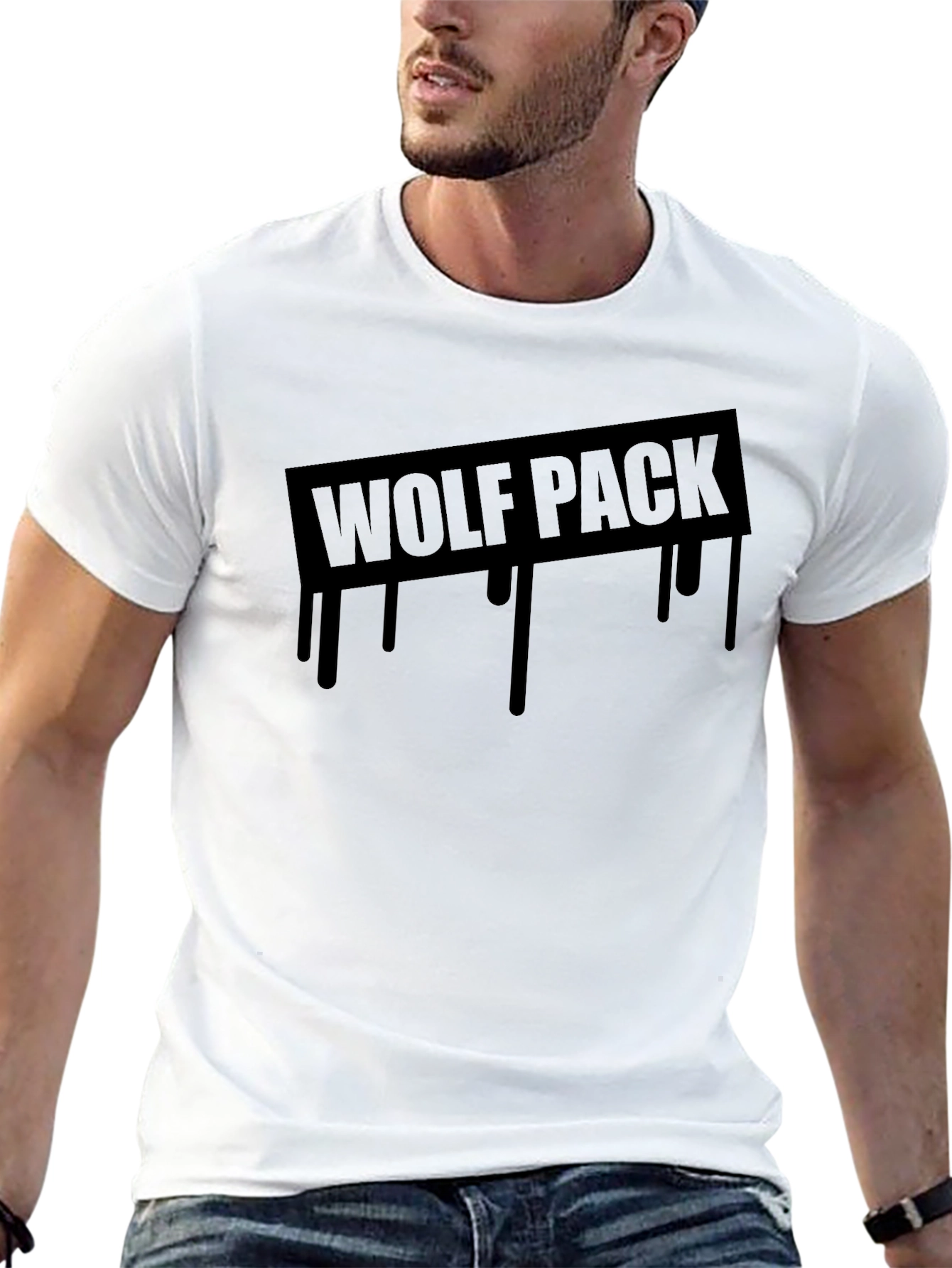 Wolf Pack Graphic Tee - Cool Black T-Shirt