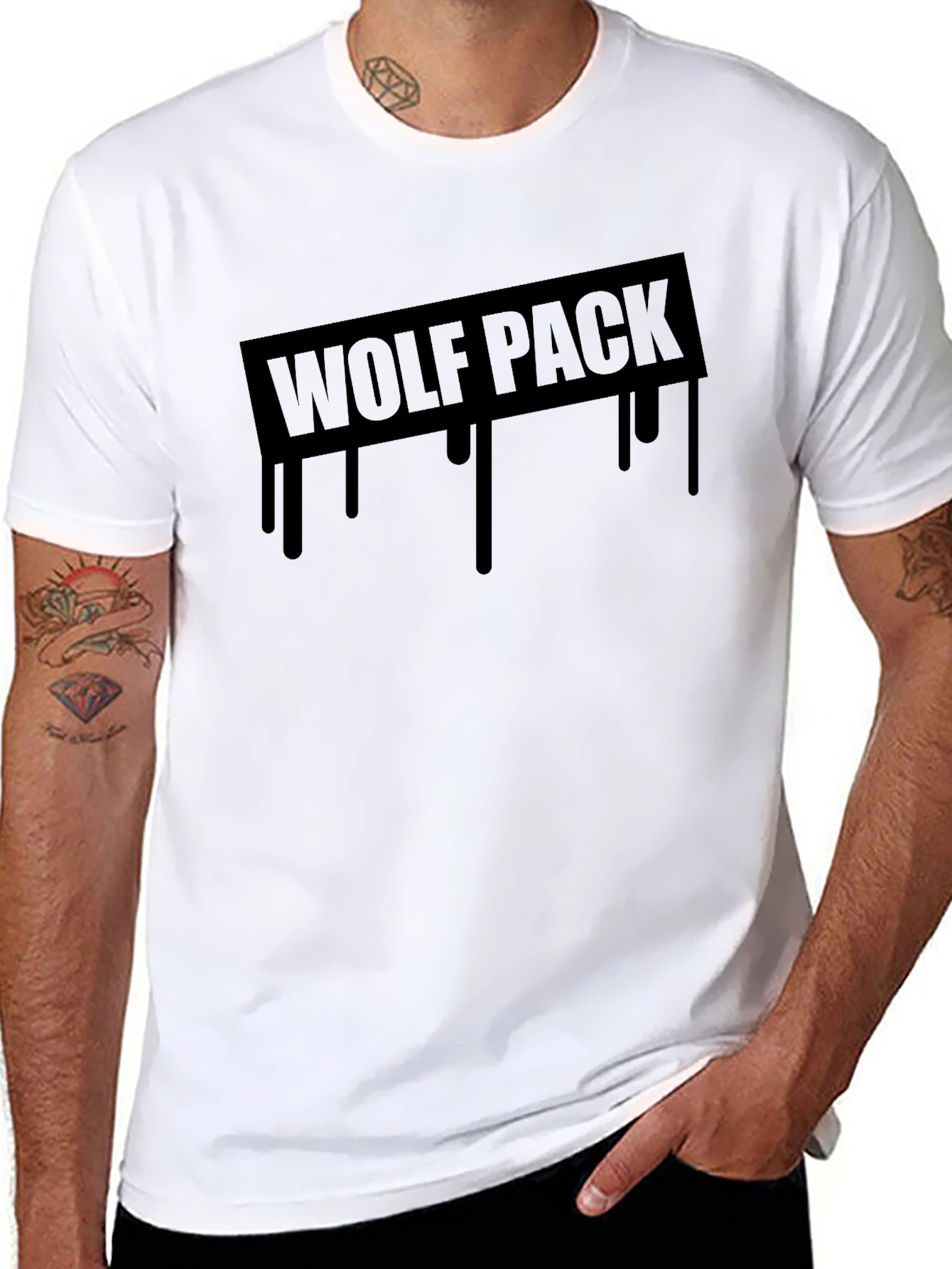 Wolf Pack Graphic Tee - Cool Black T-Shirt