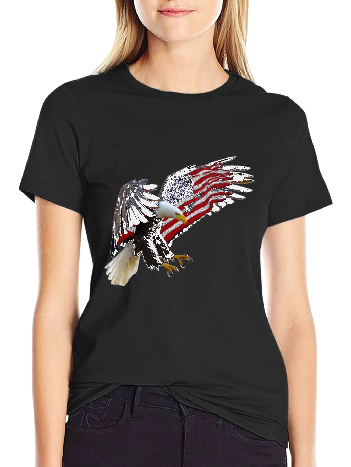 American Eagle USA Flag Patriotic T-Shirt