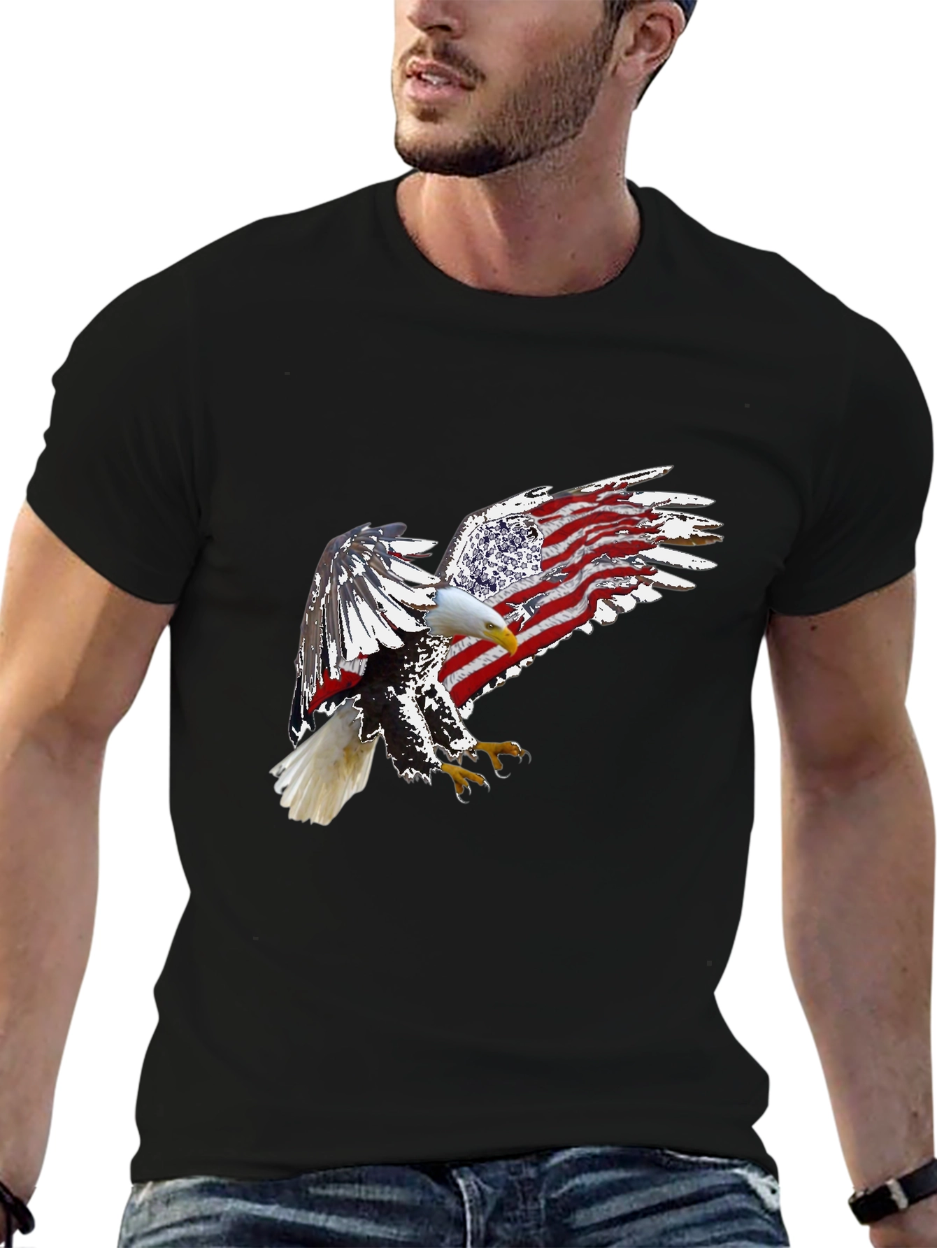 American Eagle USA Flag Patriotic T-Shirt