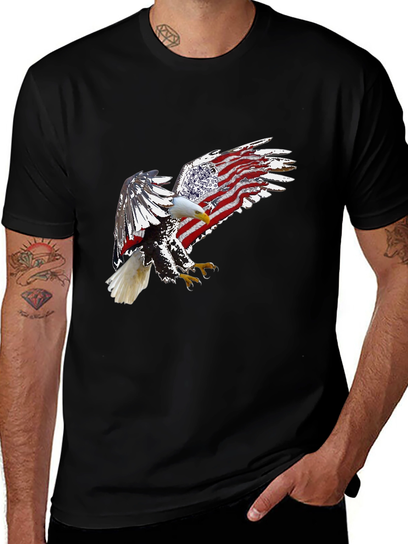 American Eagle USA Flag Patriotic T-Shirt