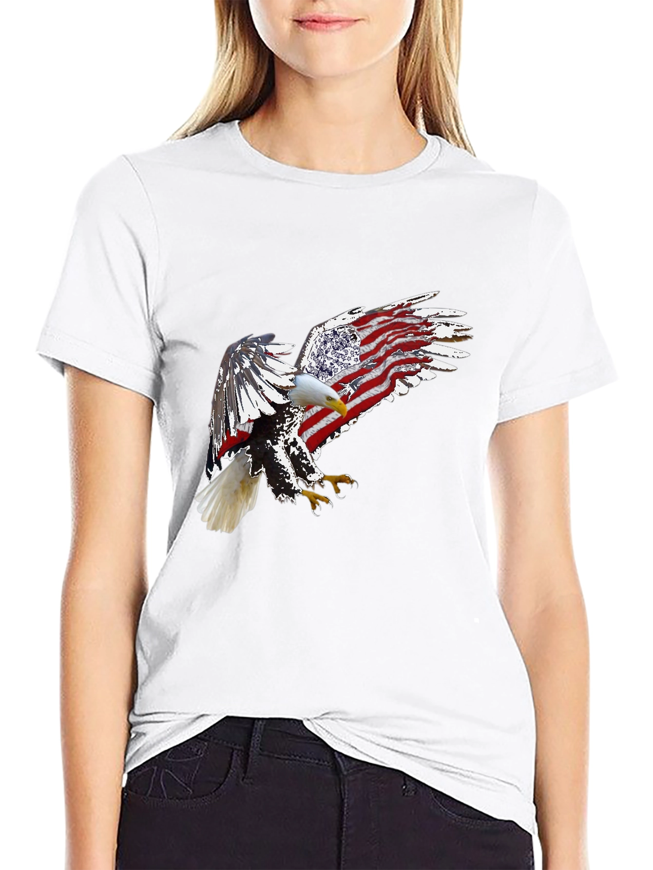 American Eagle USA Flag Patriotic T-Shirt
