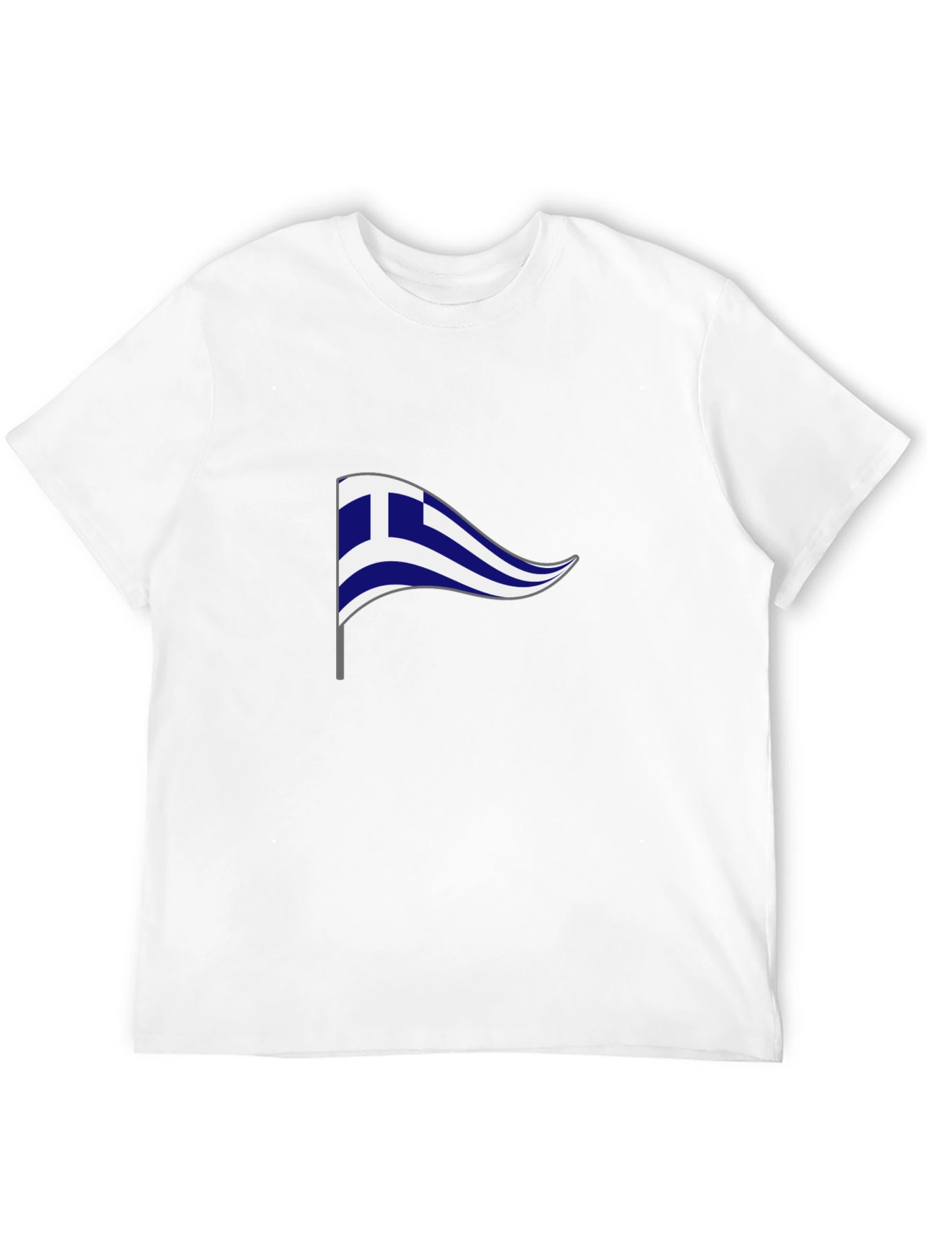 Greek Flag Graphic T-Shirt - Black Cotton Tee