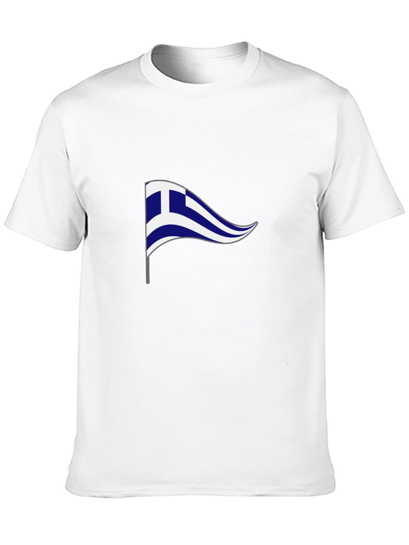 Greek Flag Graphic T-Shirt - Black Cotton Tee