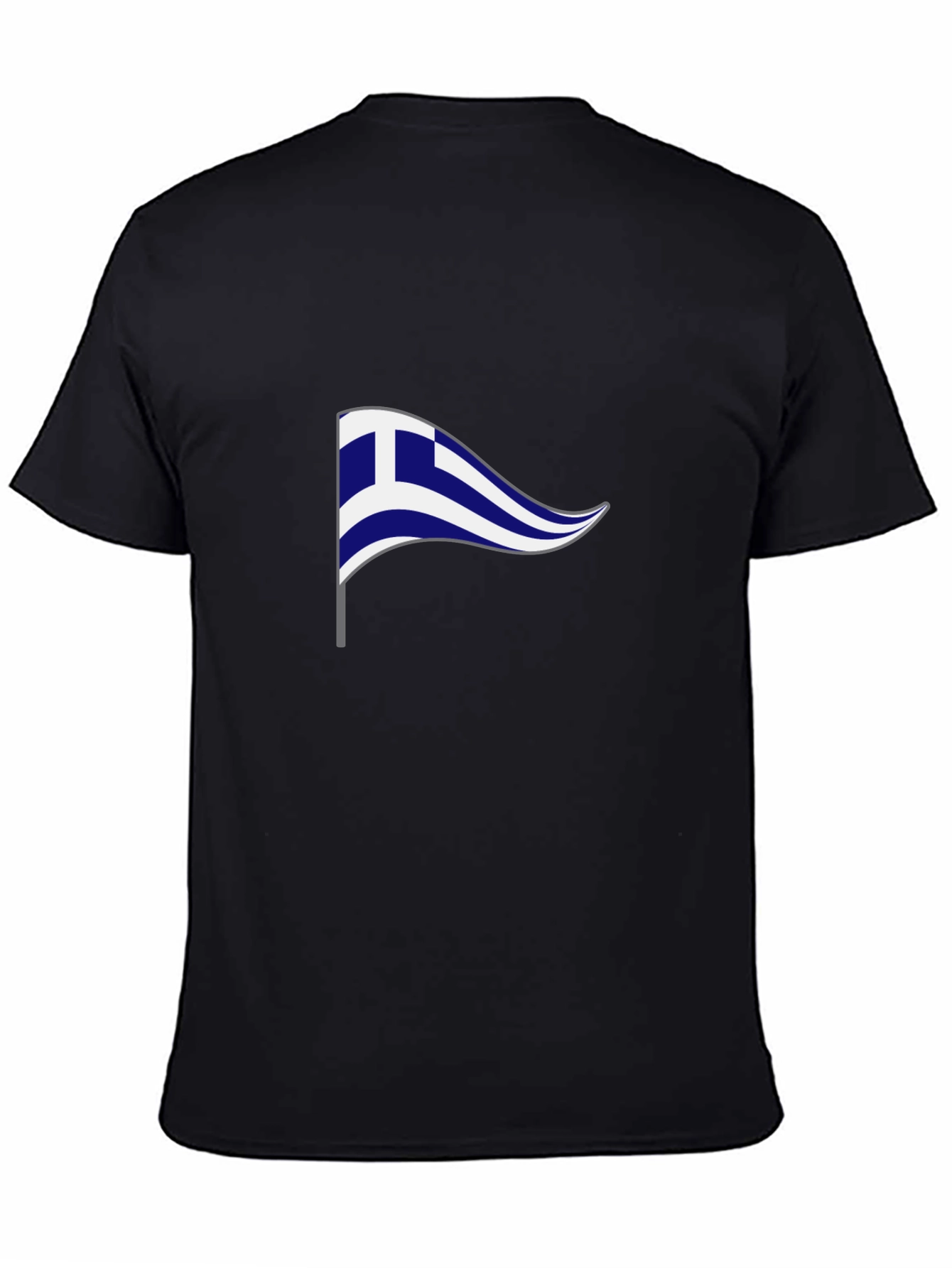 Greek Flag Graphic T-Shirt - Black Cotton Tee