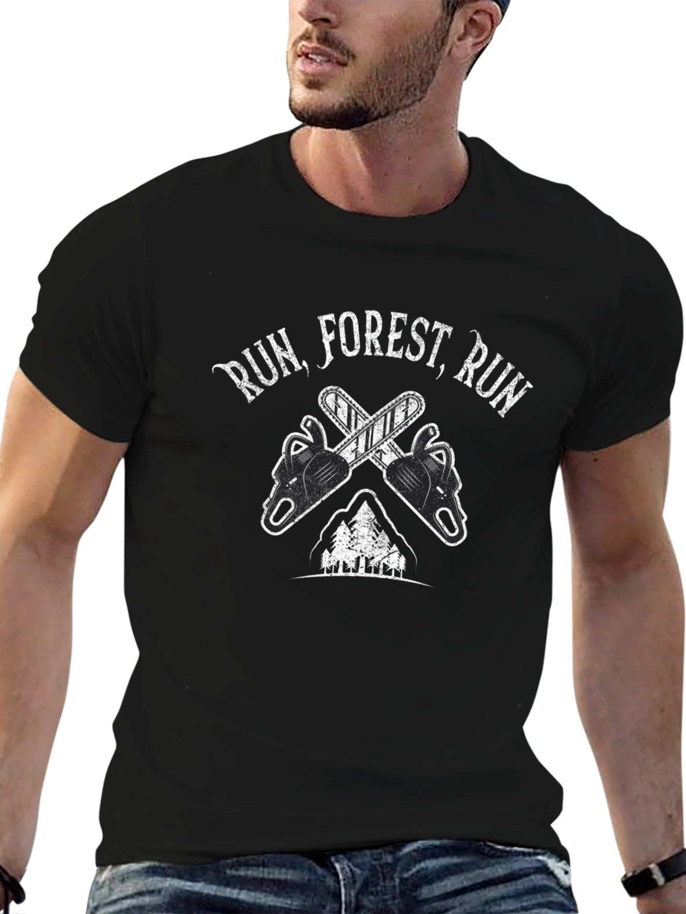 Run Forest Run Chainsaw T-Shirt