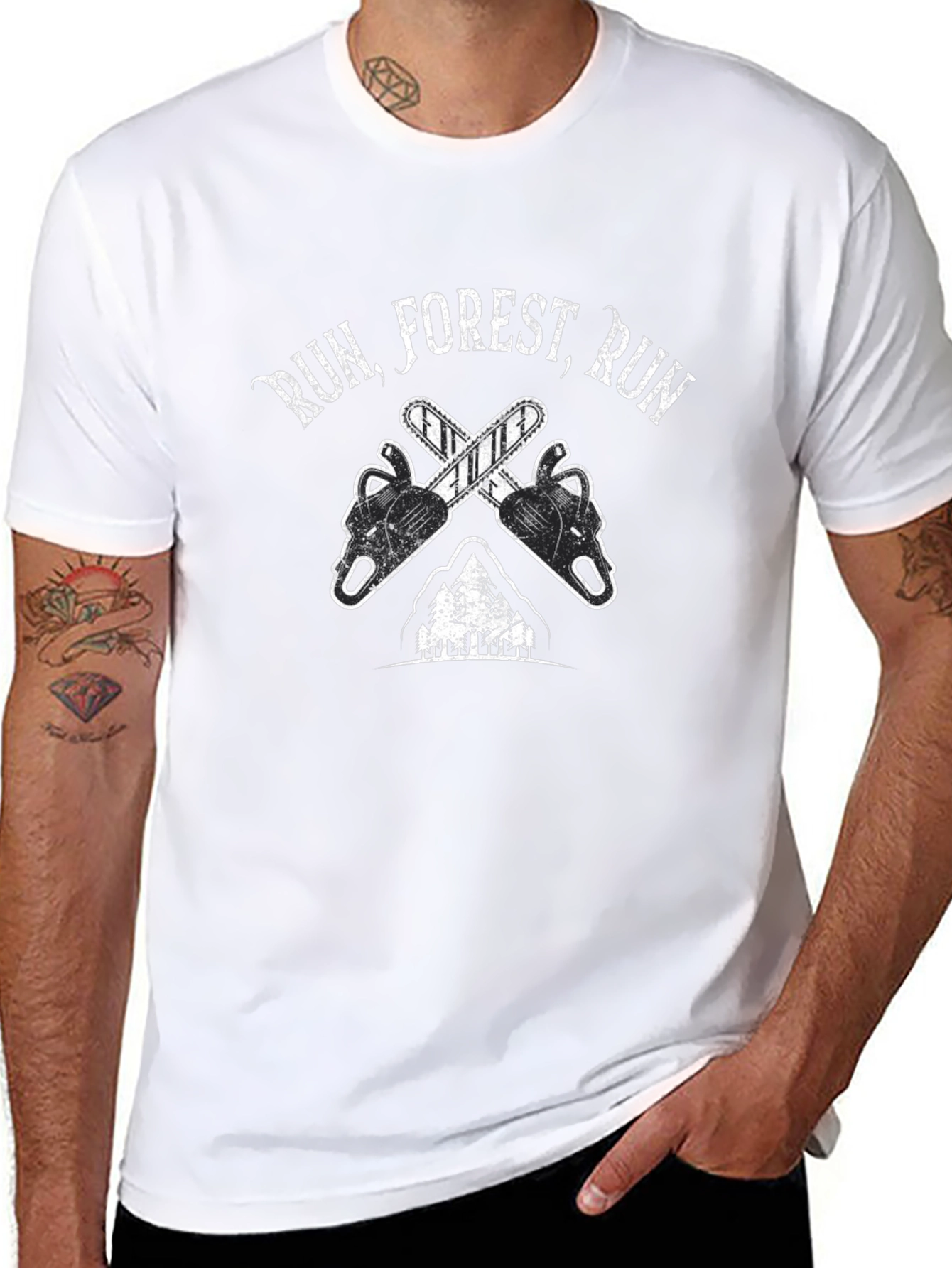 Run Forest Run Chainsaw T-Shirt