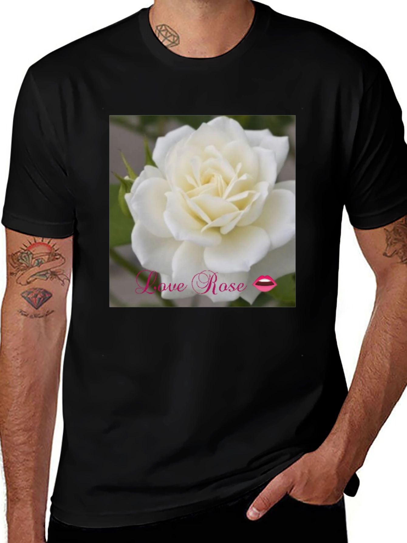Love Rose Graphic T-Shirt - Black
