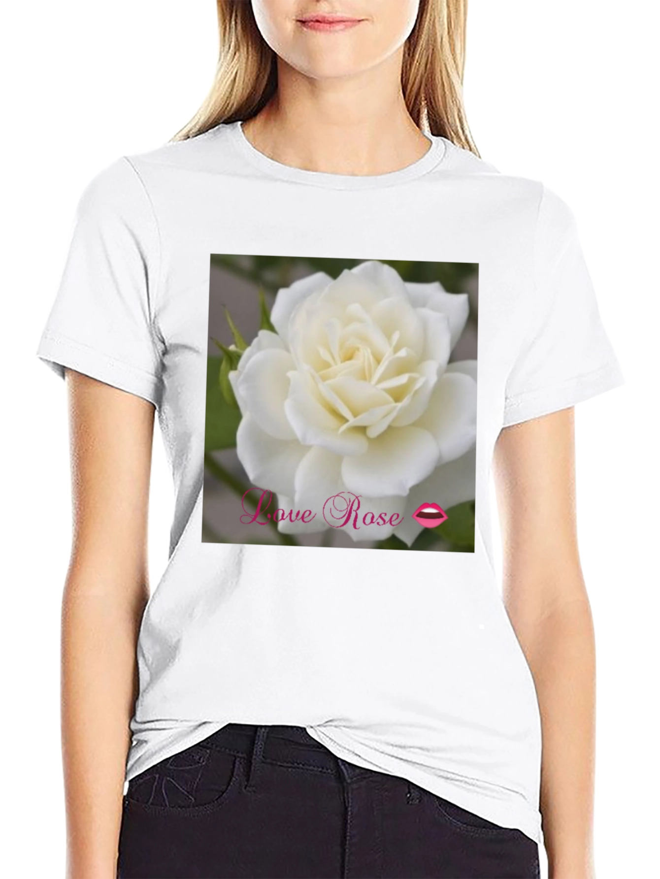 Love Rose Graphic T-Shirt - Black