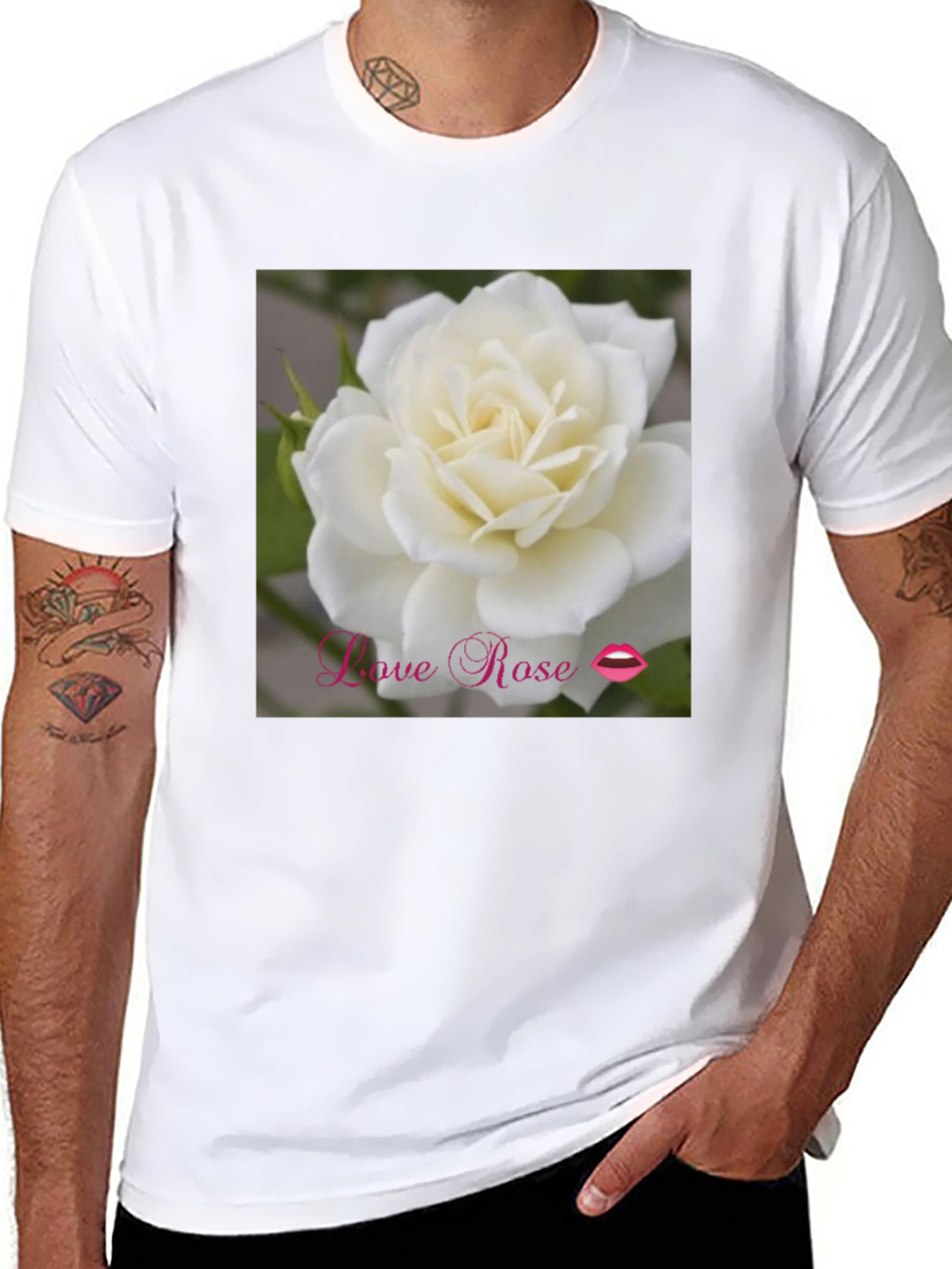 Love Rose Graphic T-Shirt - Black