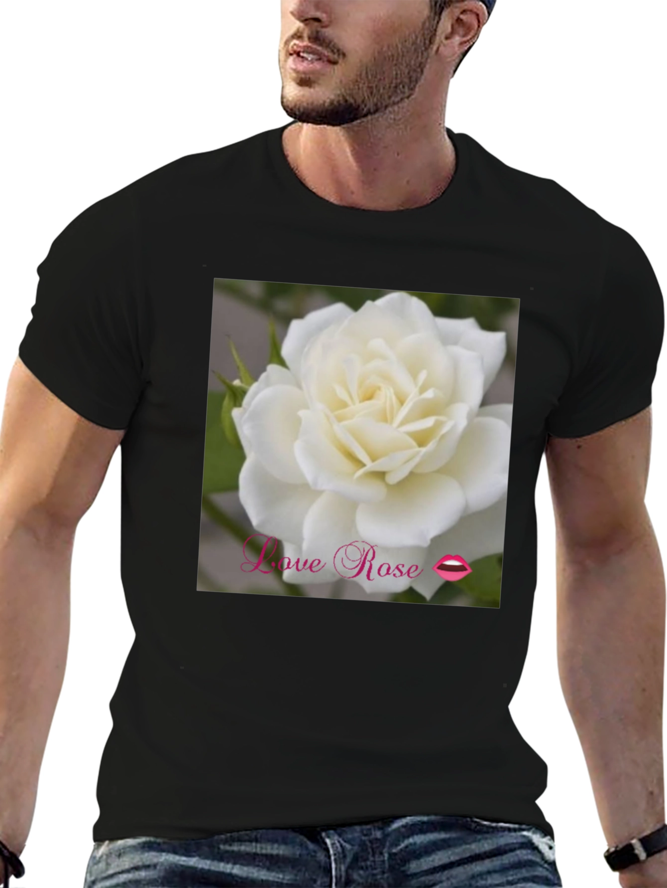 Love Rose Graphic T-Shirt - Black