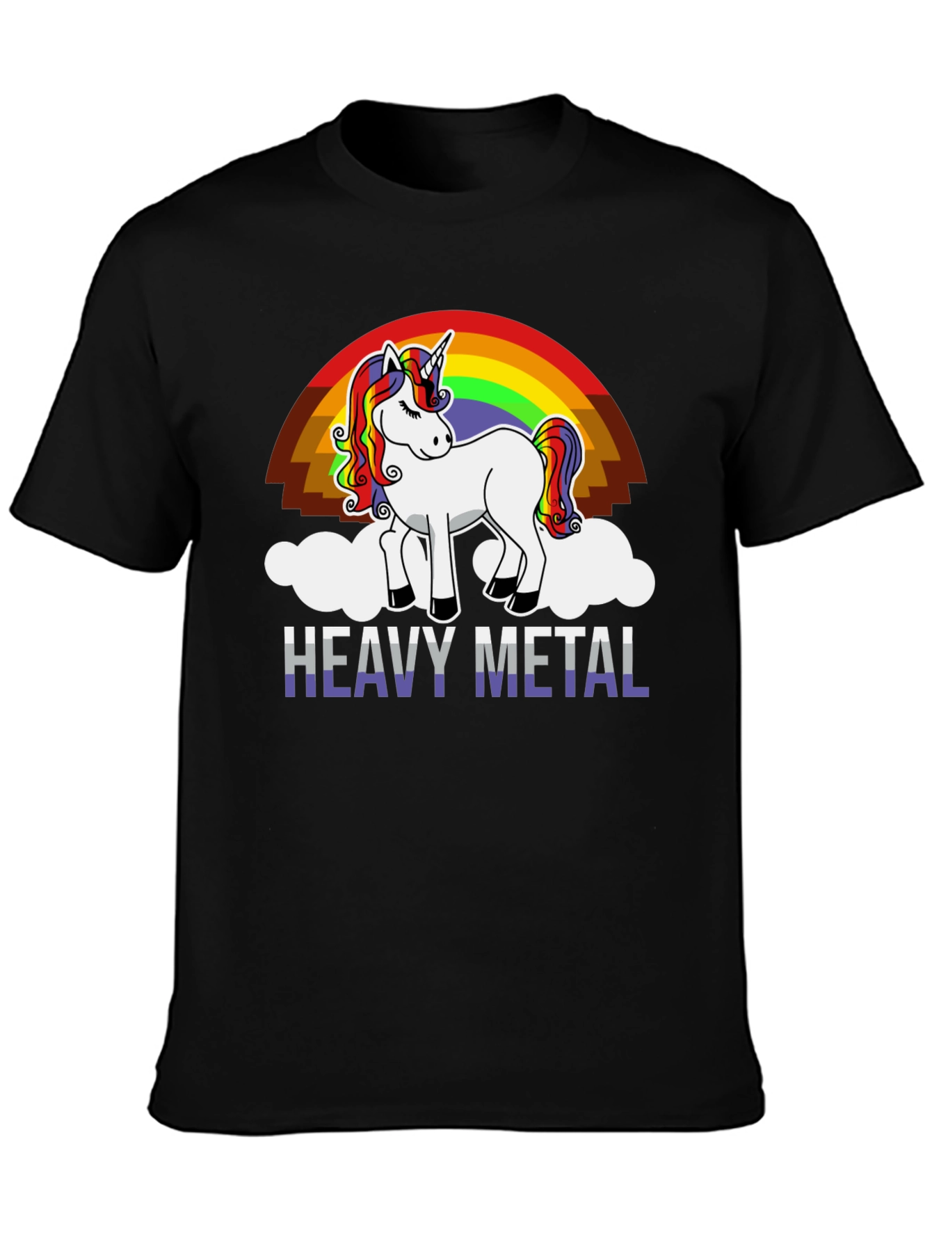 Heavy Metal Unicorn Rainbow T-Shirt