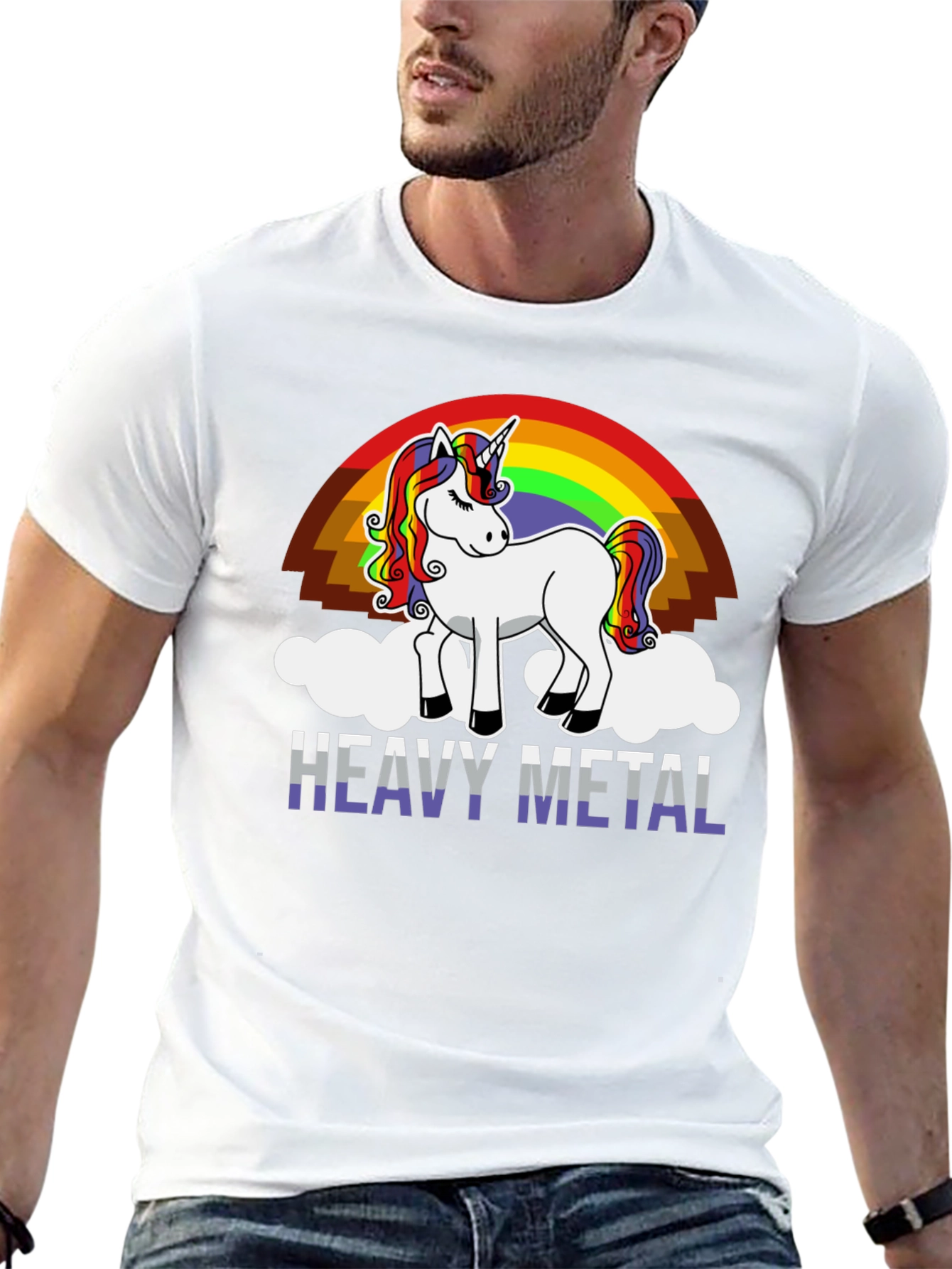 Heavy Metal Unicorn Rainbow T-Shirt