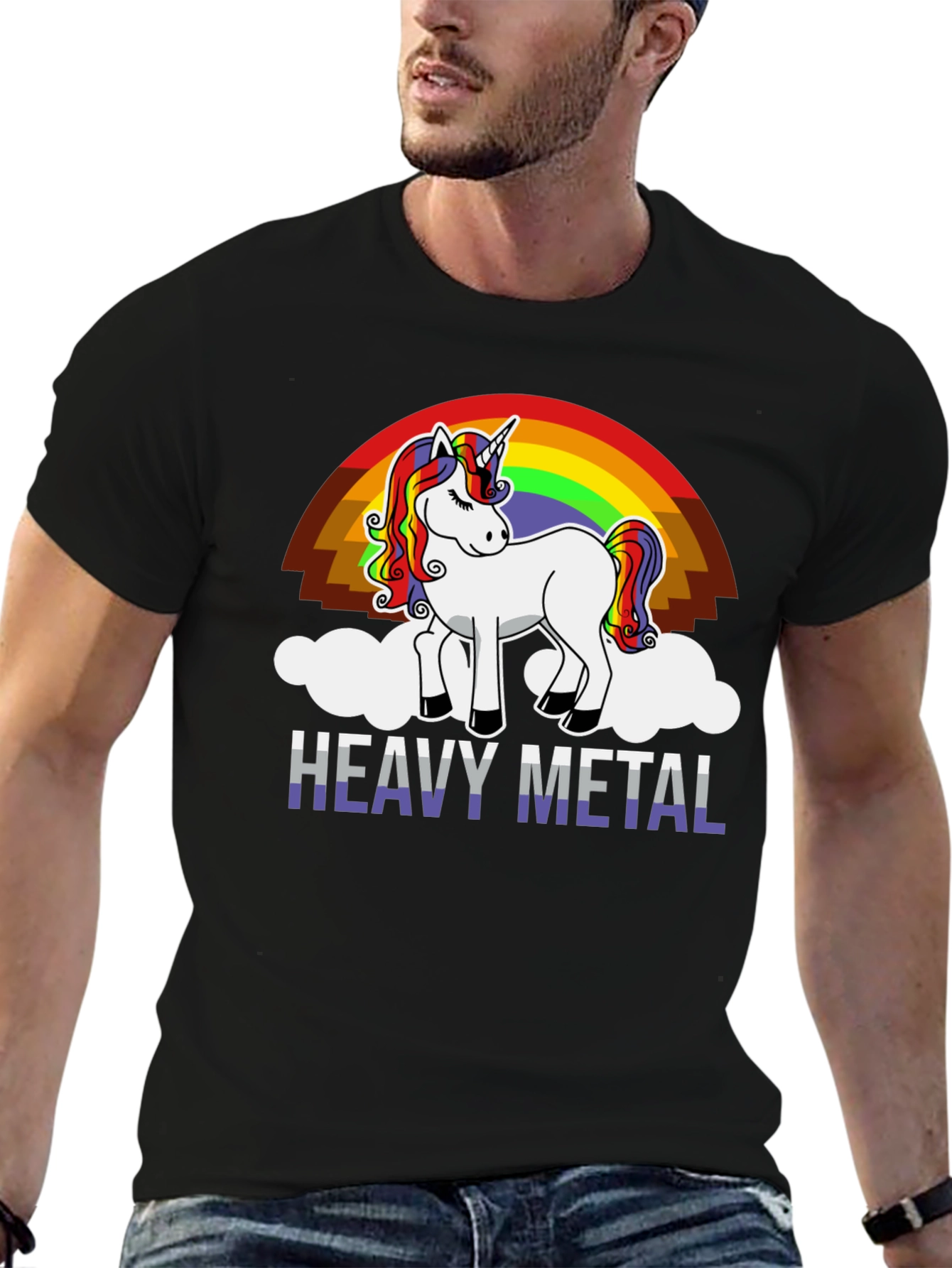 Heavy Metal Unicorn Rainbow T-Shirt