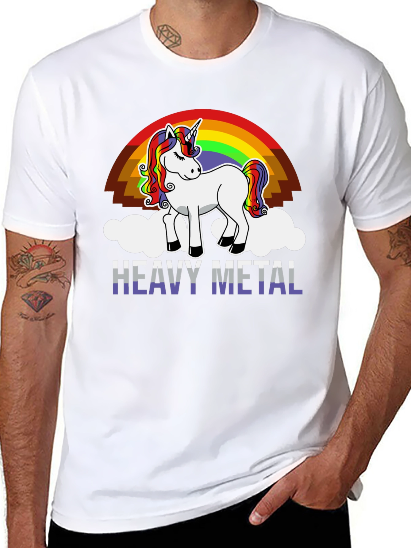 Heavy Metal Unicorn Rainbow T-Shirt