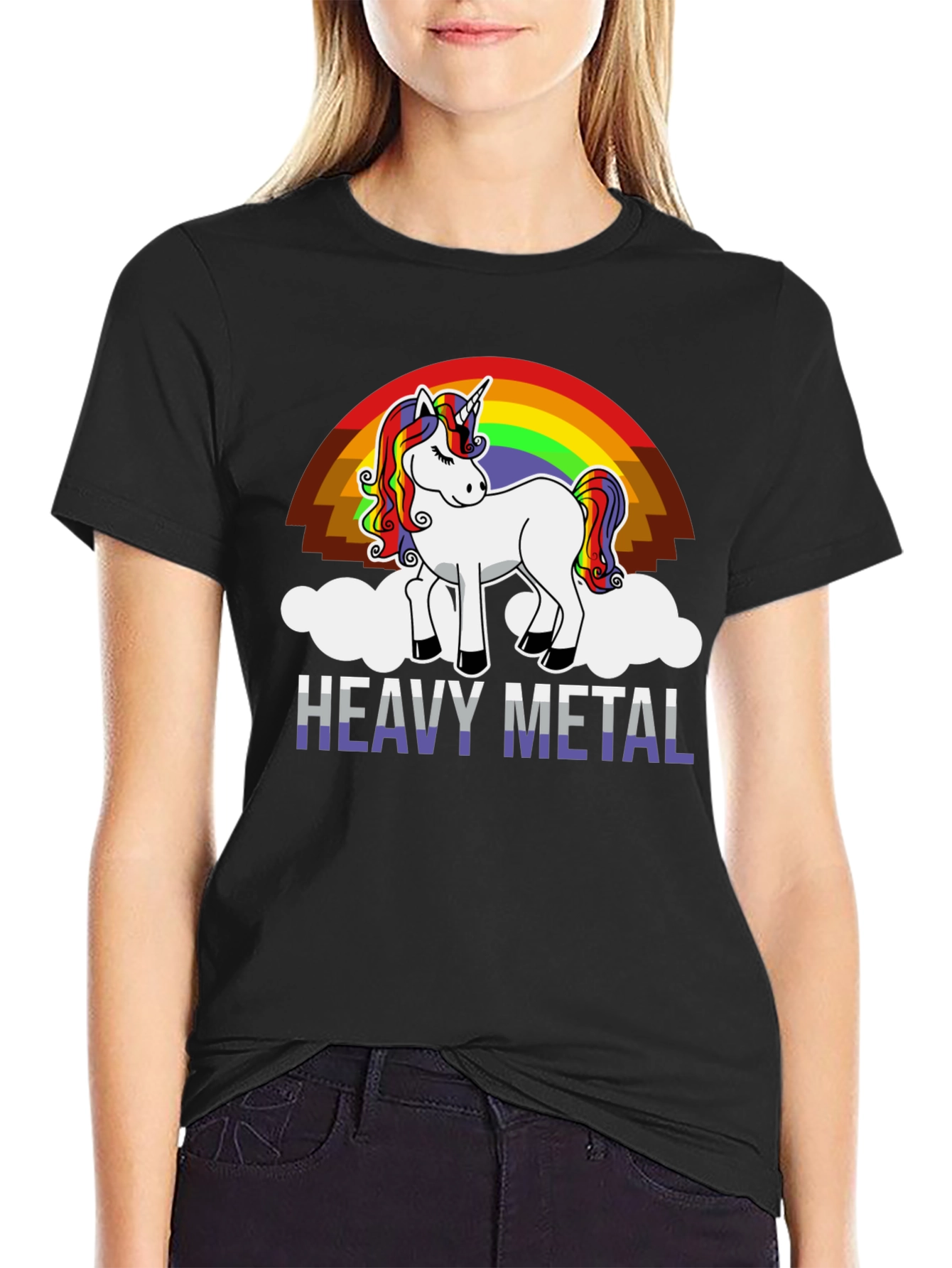 Heavy Metal Unicorn Rainbow T-Shirt