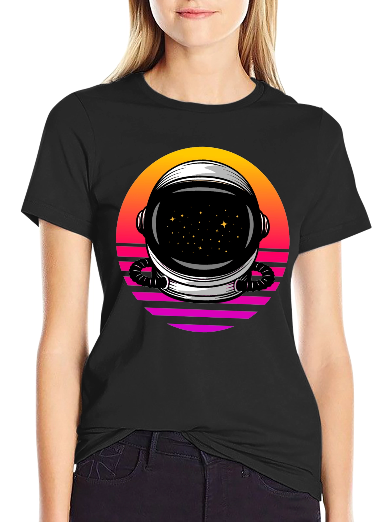 Retro Space Helmet T-Shirt - Galactic Style