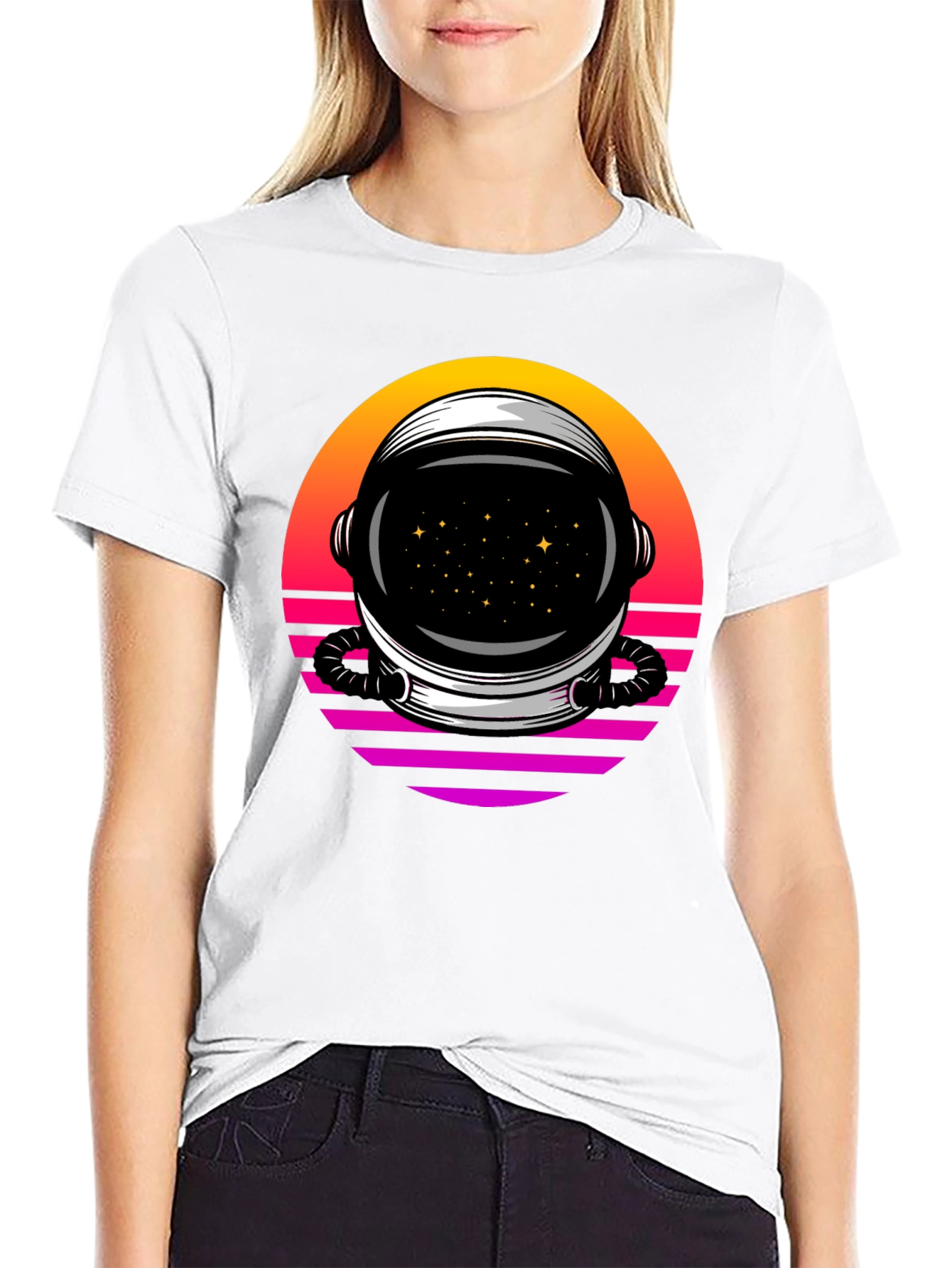 Retro Space Helmet T-Shirt - Galactic Style