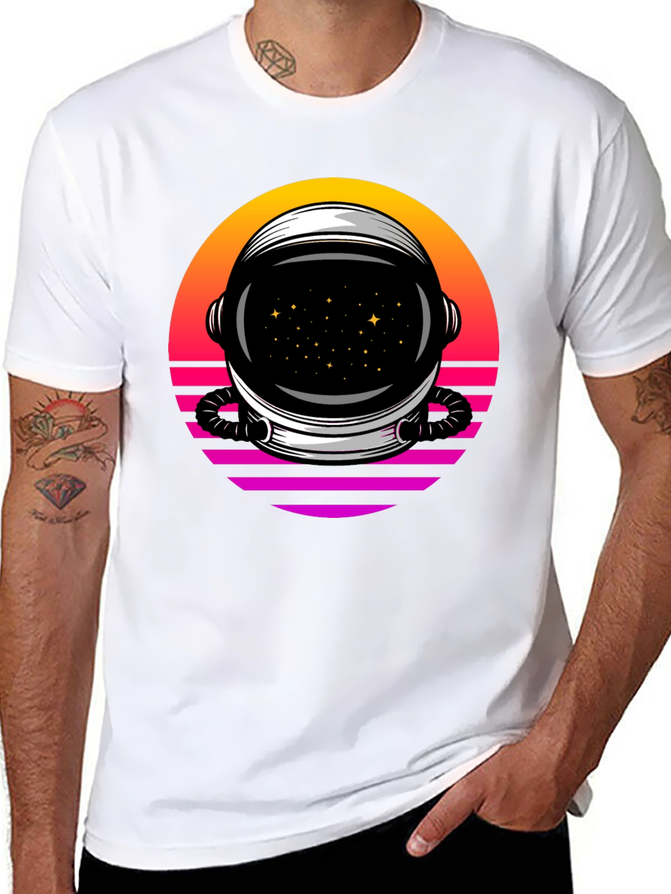 Retro Space Helmet T-Shirt - Galactic Style