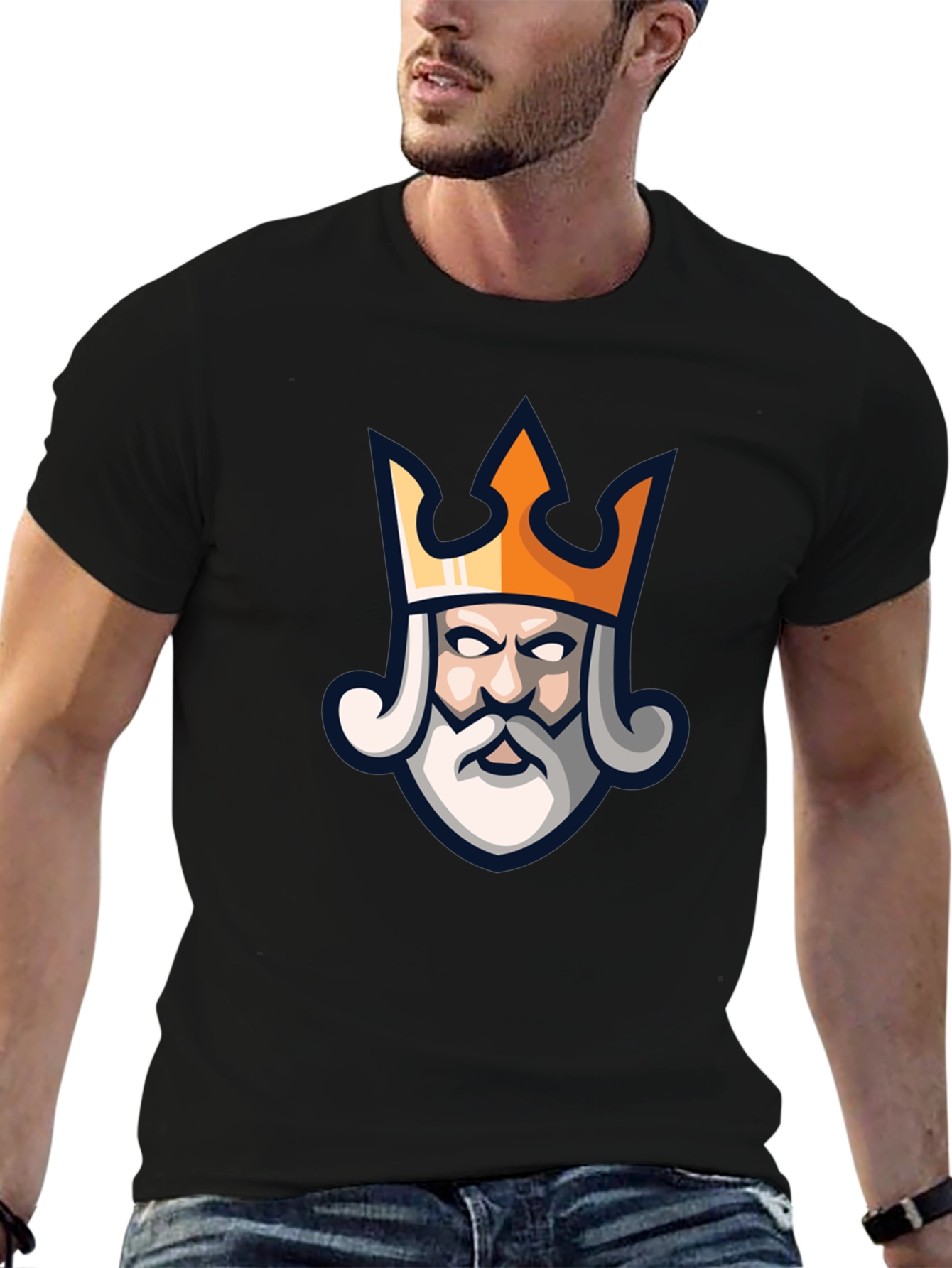 King Head Graphic T-Shirt - Black