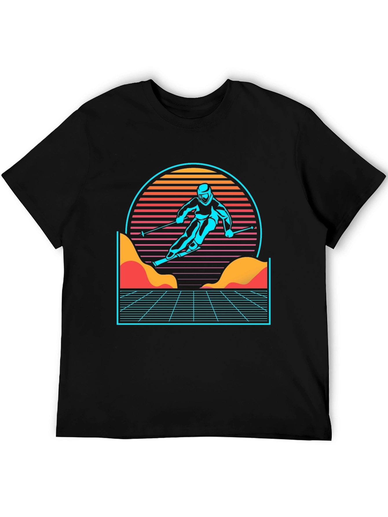 Retro Skier Graphic Tee - Black