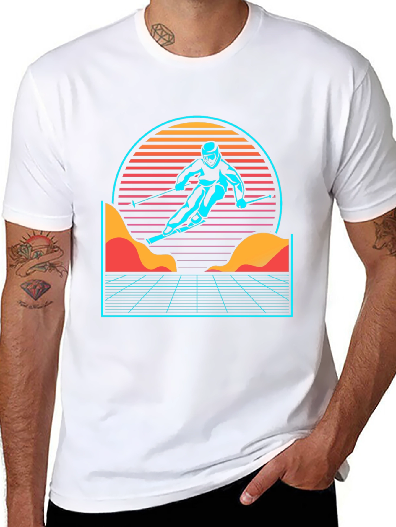 Retro Skier Graphic Tee - Black