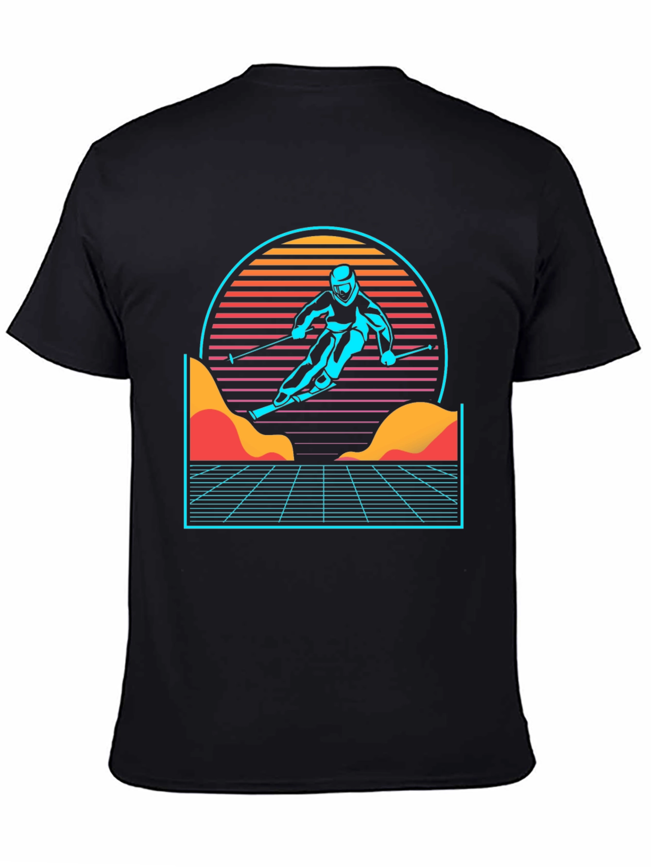 Retro Skier Graphic Tee - Black