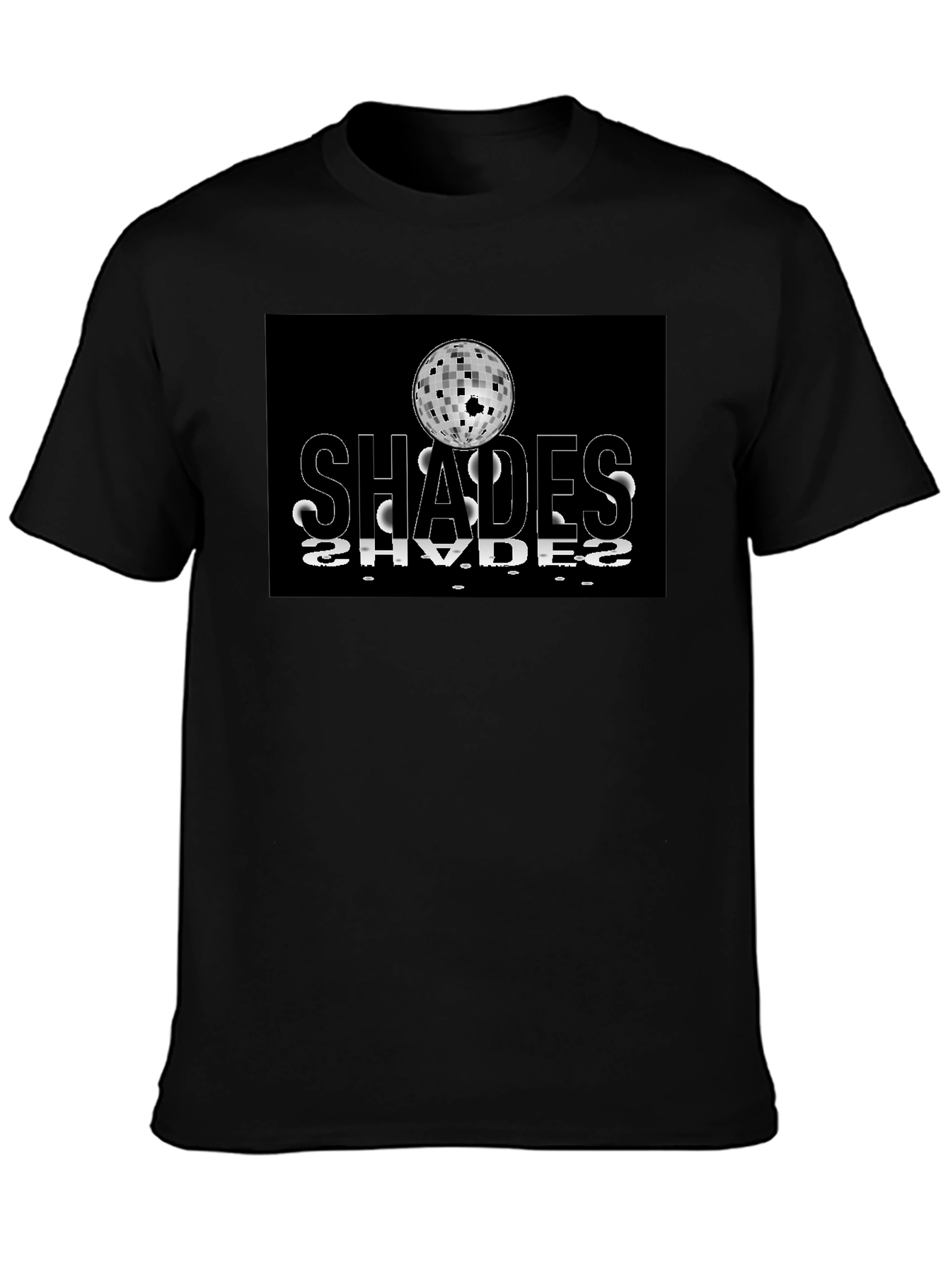 Shades Retro Disco Ball Graphic Black T-Shirt