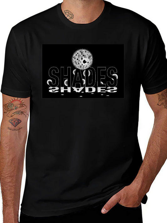 Shades Retro Disco Ball Graphic Black T-Shirt