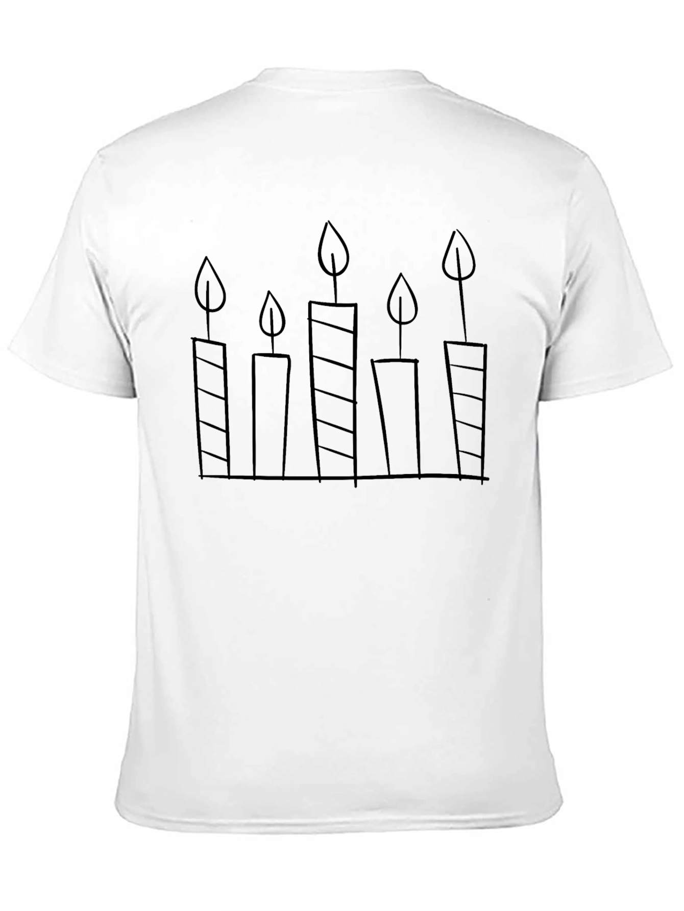 Black T-Shirt with Candle Line Art