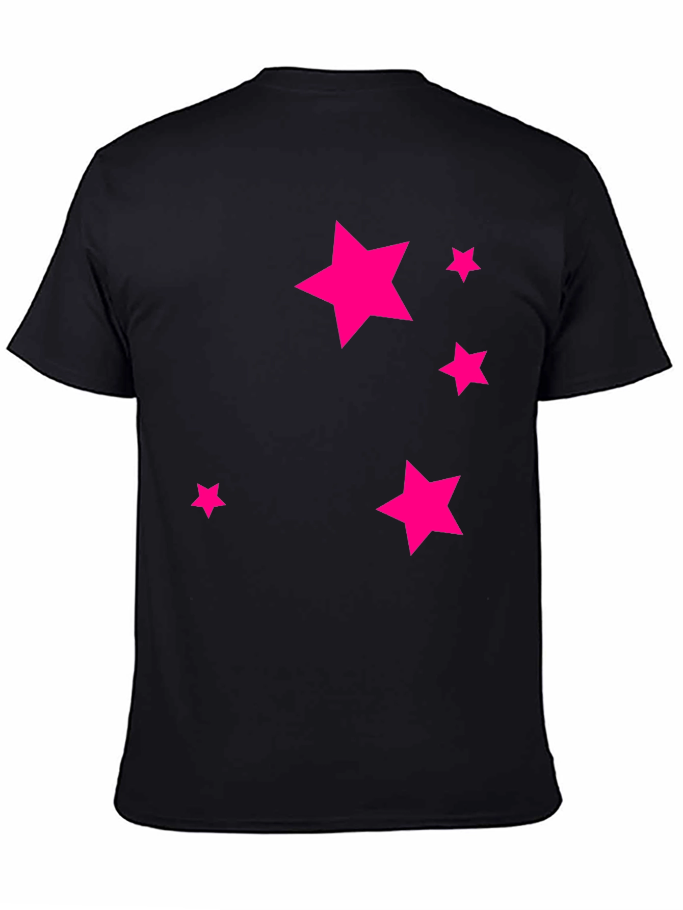 Black Tee with Pink Star Design