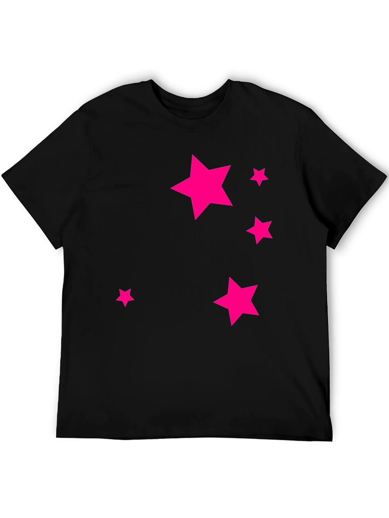 Black Tee with Pink Star Design