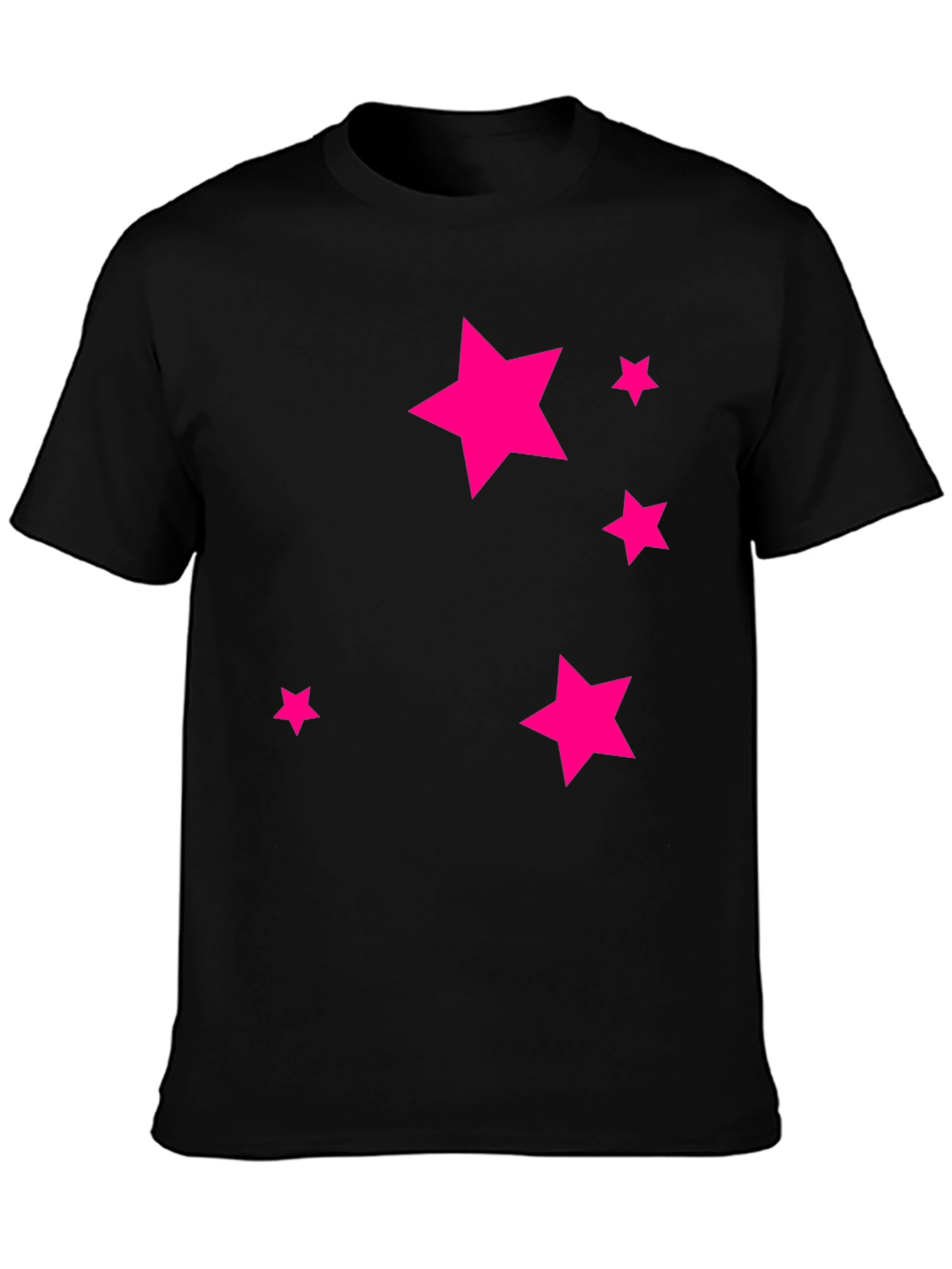 Black Tee with Pink Star Design